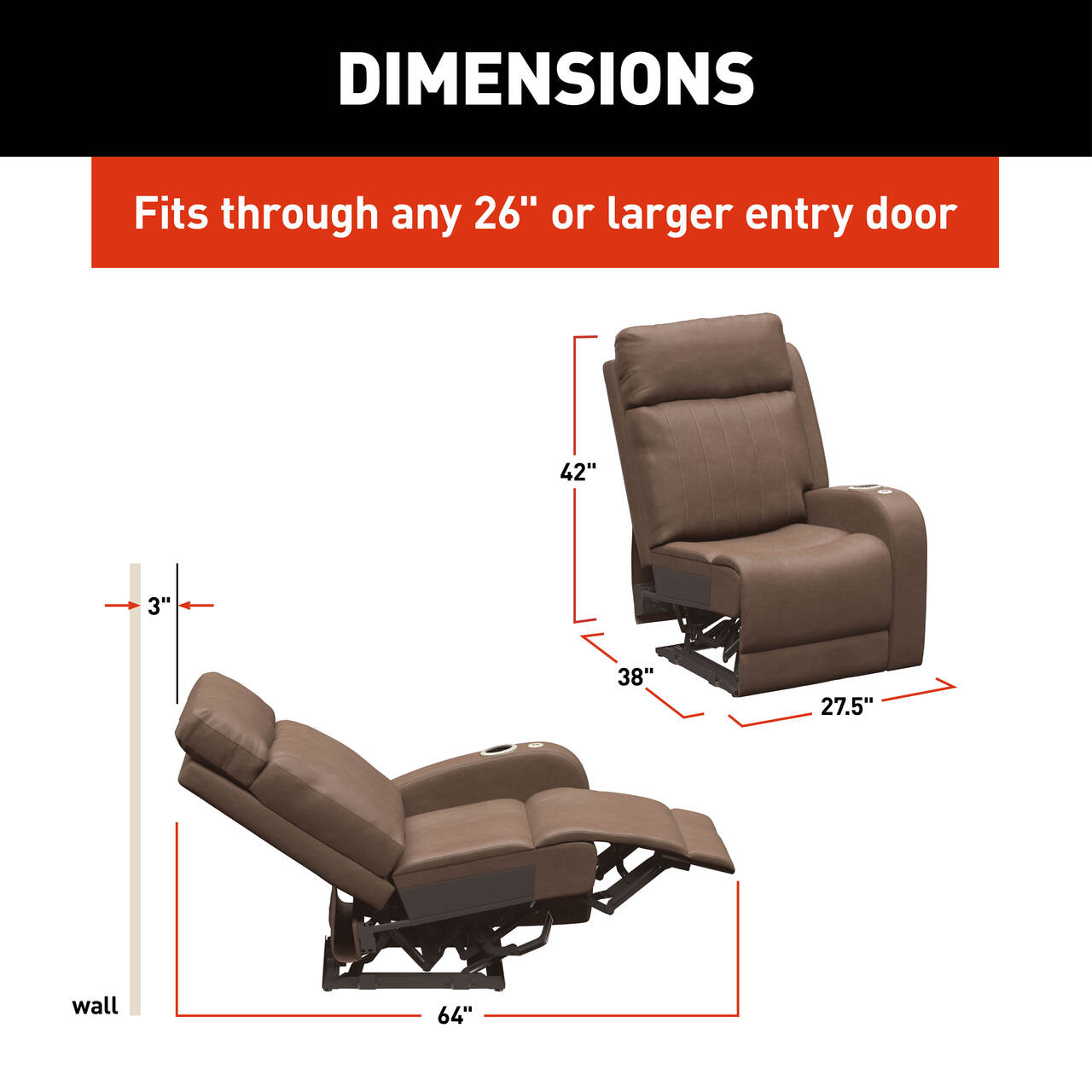 Thomas Payne Signature Thomas Payne® Signature Seismic Series RV Theater Seating Recliner - Left Arm, Satula #2024044193 thumbnail 7