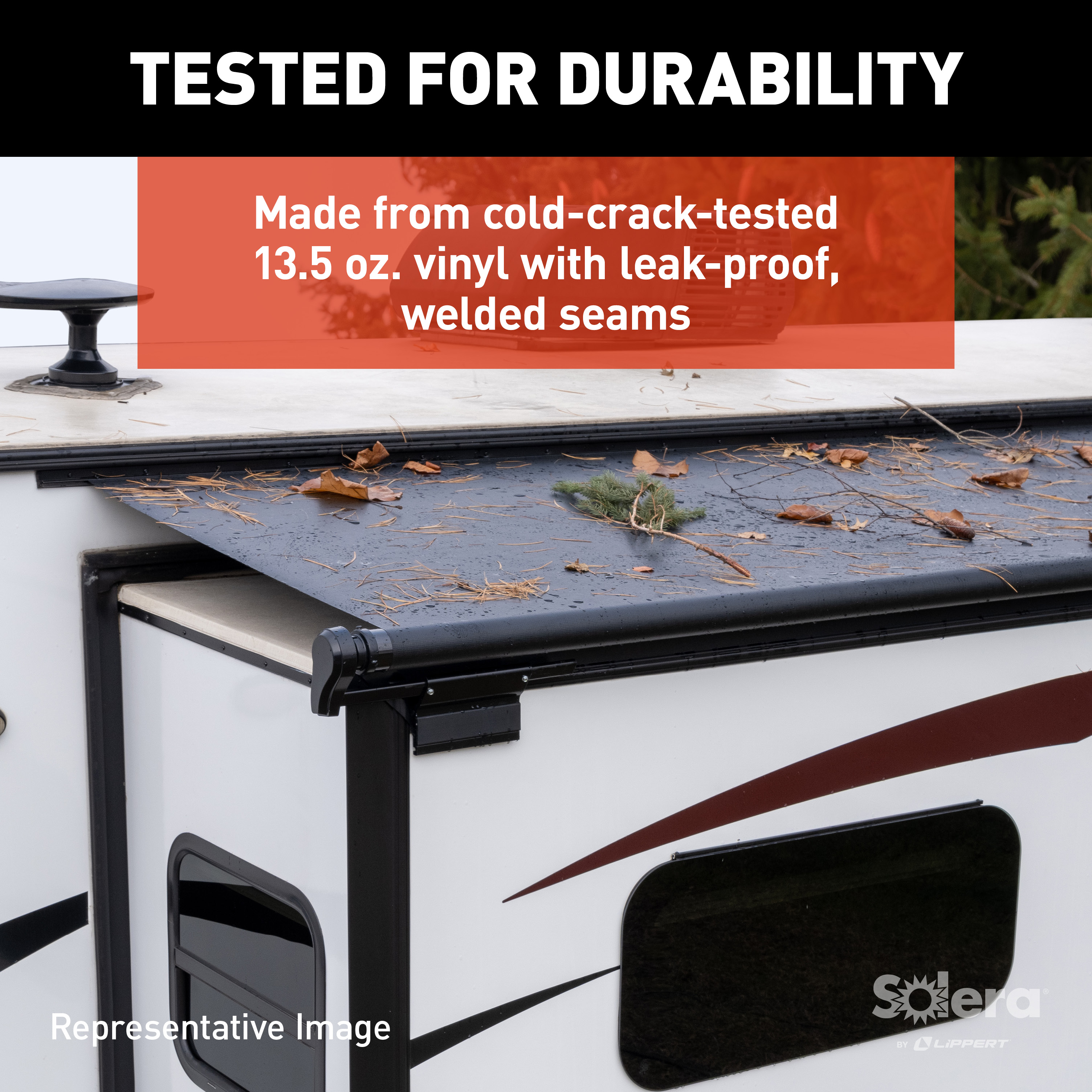 Solera 5000 Series Slide Topper Awning, Black - 7' (6'7" Fabric) #V000168105 thumbnail 4