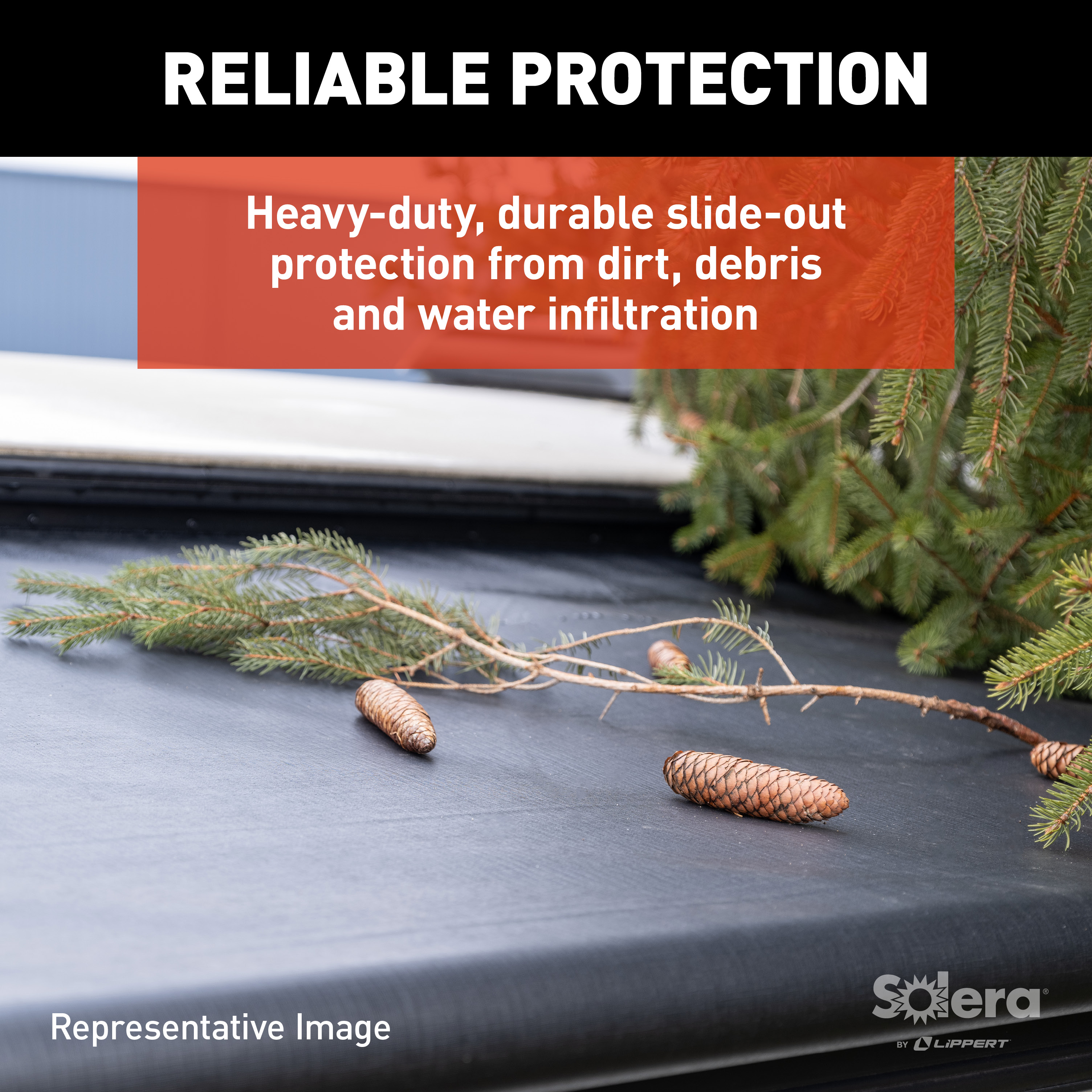 Solera 5000 Series Slide Topper Awning, Black - 5'6" (5'1" Fabric) #V000168104 thumbnail 2