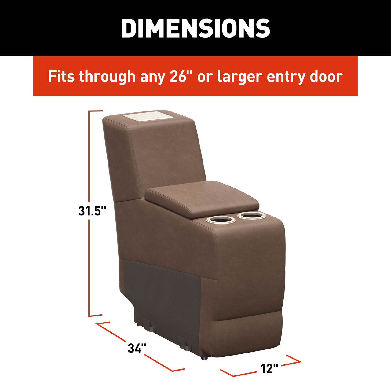 Thomas Payne Signature Thomas Payne® Signature Seismic Series RV Theater Seating Center Console - 12", Satula #2024044195 thumbnail 8