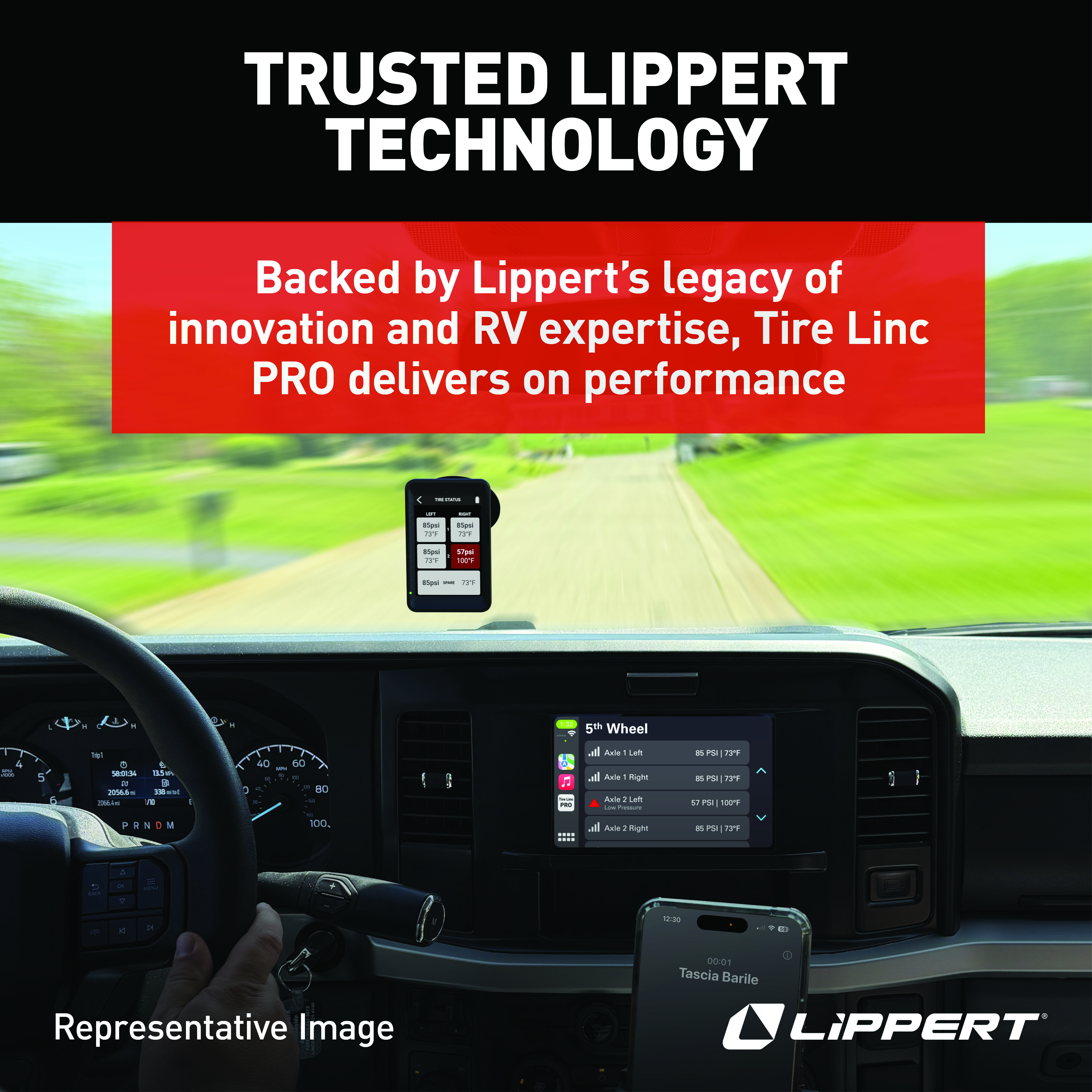 Lippert Tire Linc® PRO RV Tire Pressure & Temperature Monitoring System (TPMS) - 6-Tire Sensor Kit #2024115891 thumbnail 6