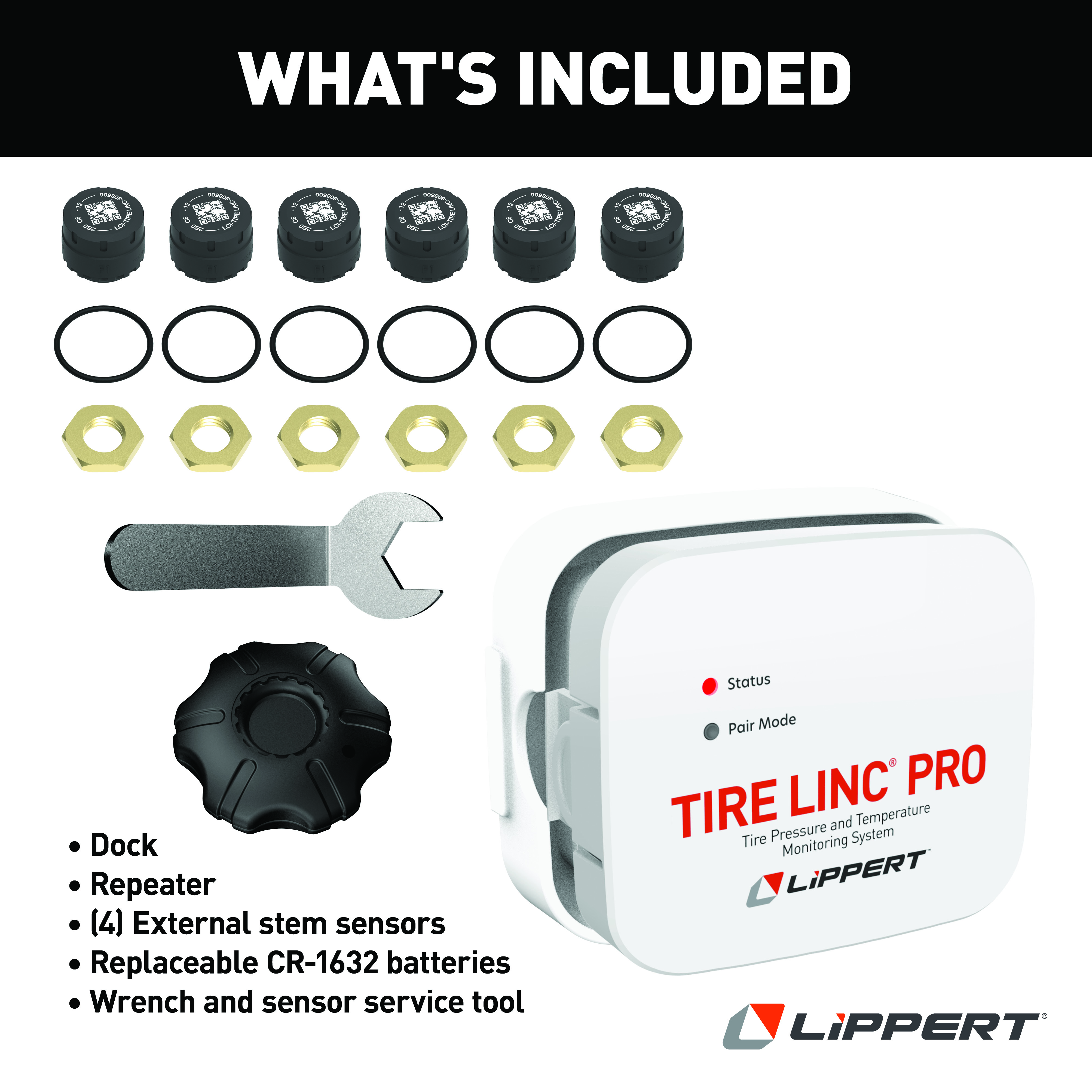 Lippert Tire Linc® PRO RV Tire Pressure & Temperature Monitoring System (TPMS) - 6-Tire Sensor Kit #2024115891 thumbnail 7