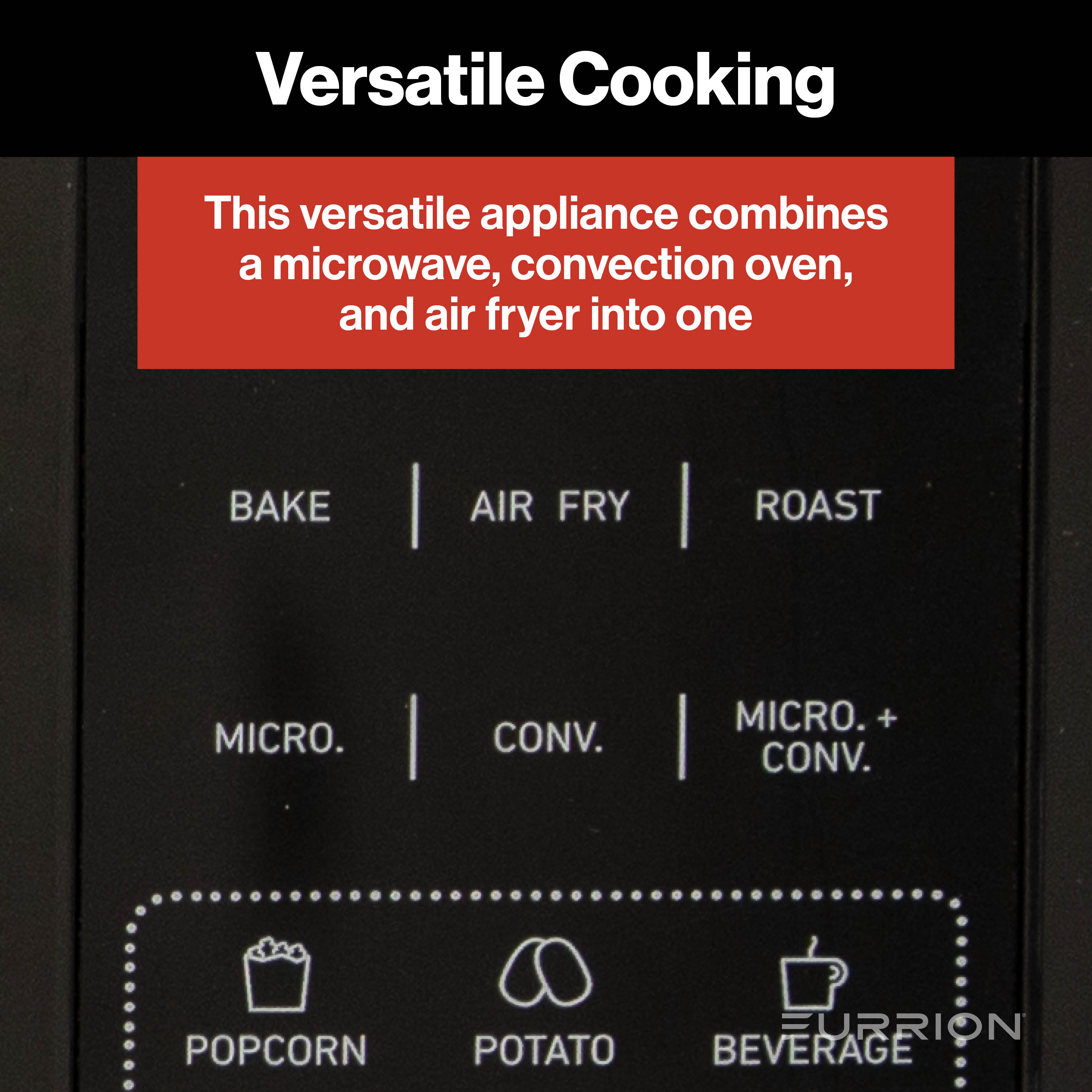 Furrion 1.1 cu. ft. Microwave Oven with Built-In Air Fryer - Black #2023056309 thumbnail 2