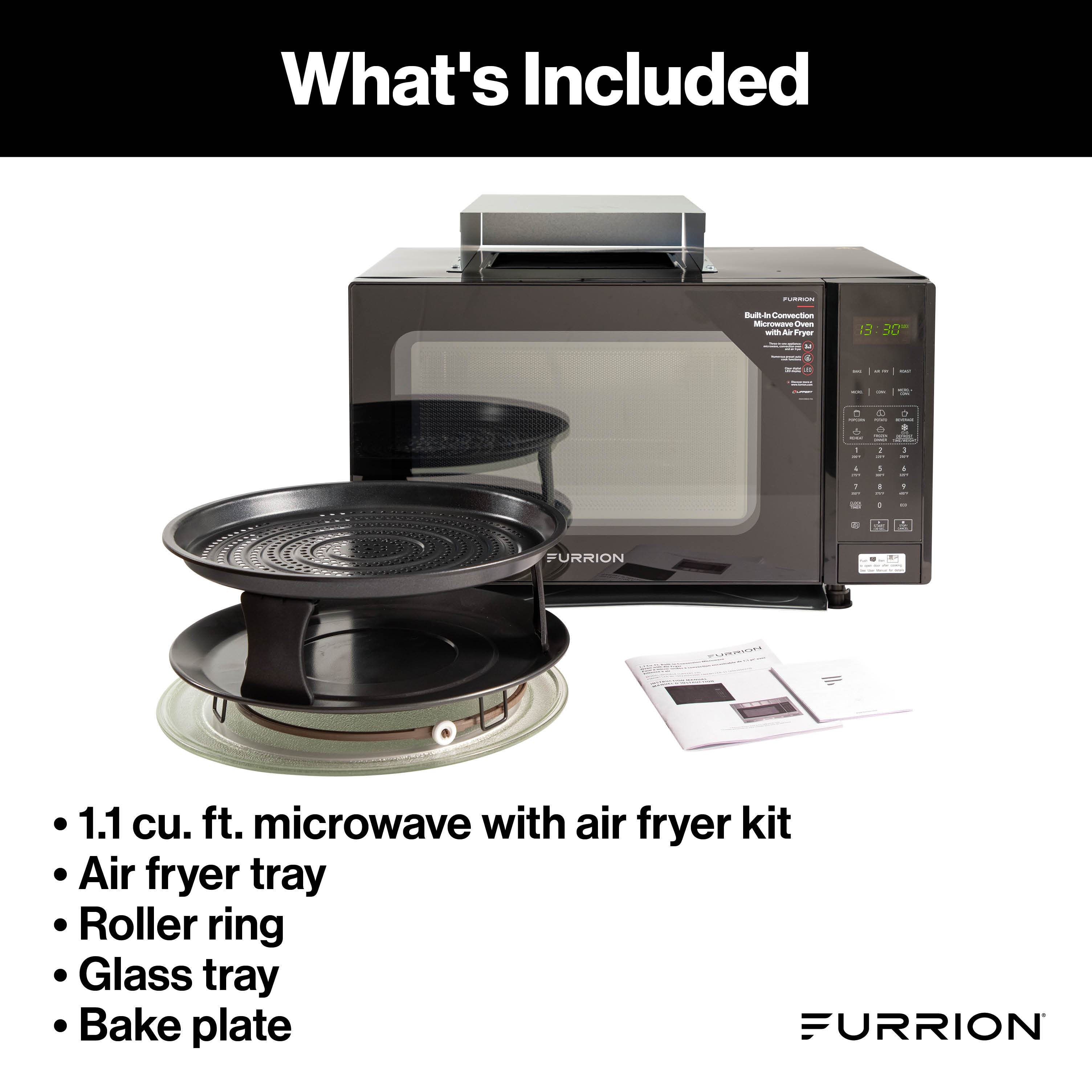 Furrion 1.1 cu. ft. Microwave Oven with Built-In Air Fryer - Black #2023056309 thumbnail 9