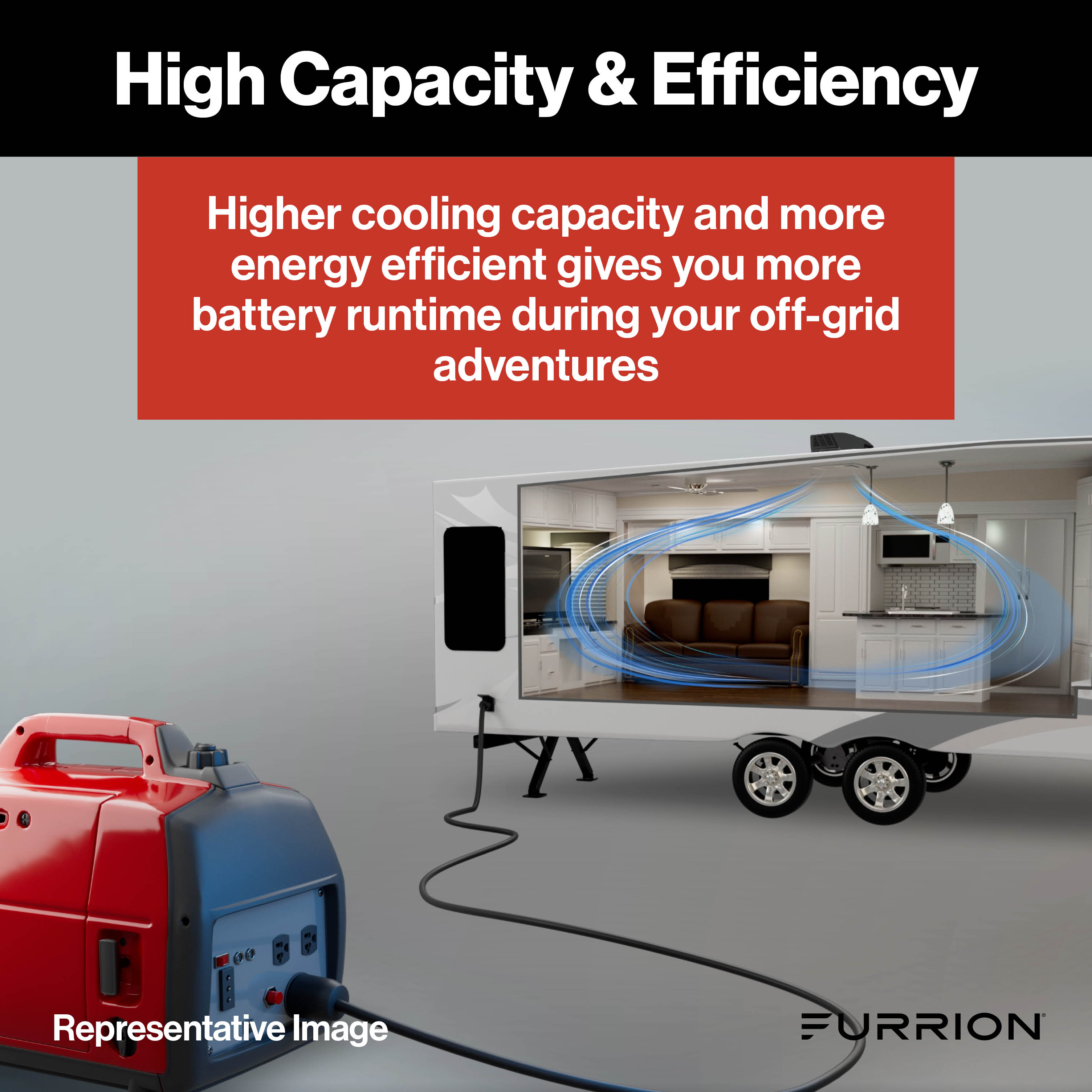 Furrion Chill® Cube Variable Speed RV Rooftop Air Conditioner (R32) - 18K BTU, Black, Non-Ducted #2024039631 thumbnail 4