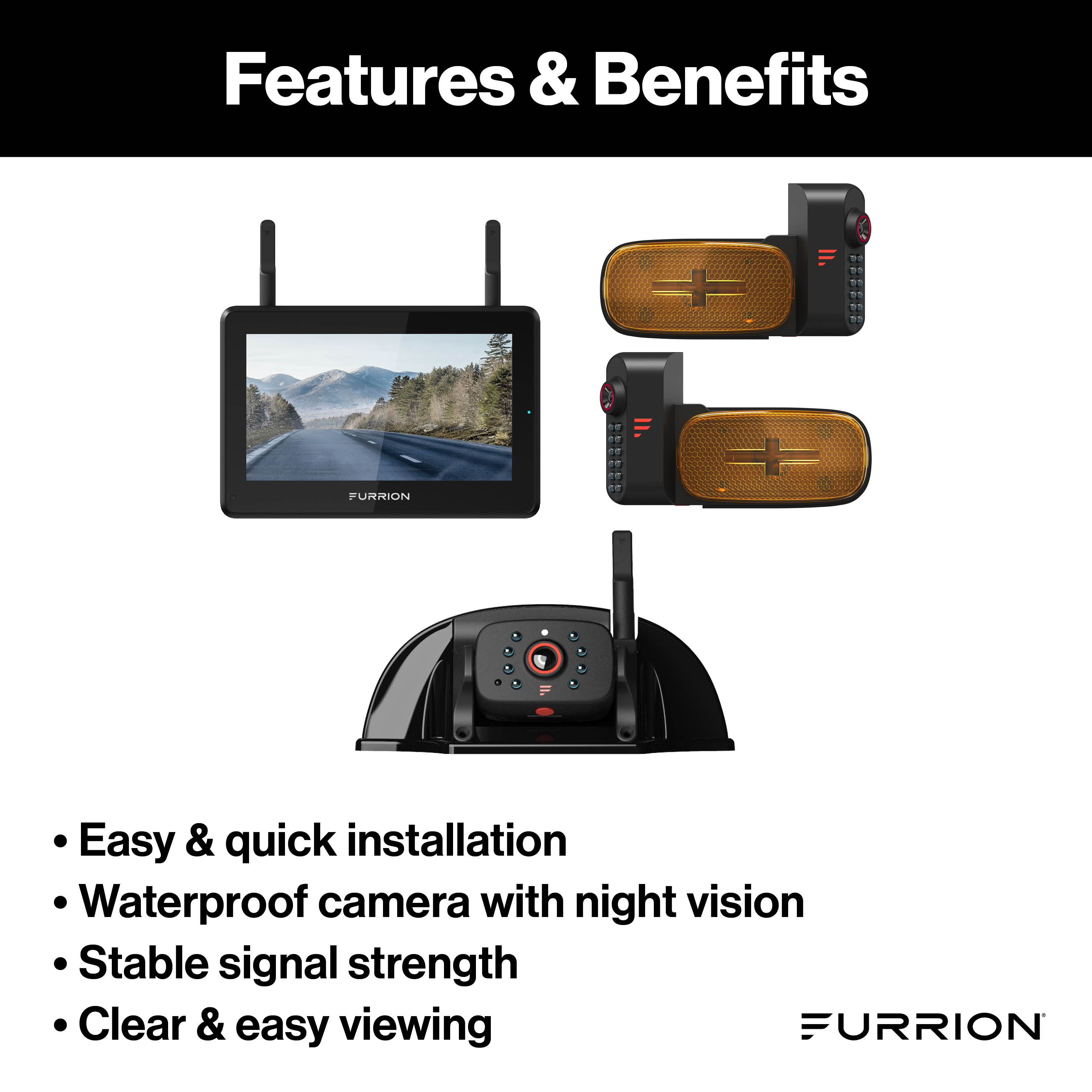 Furrion Vision S®+ RV Backup Camera System - 5" Monitor, Side Cameras, Rear Sharkfin Camera # FOS5HTAEN #2021124375 thumbnail 2