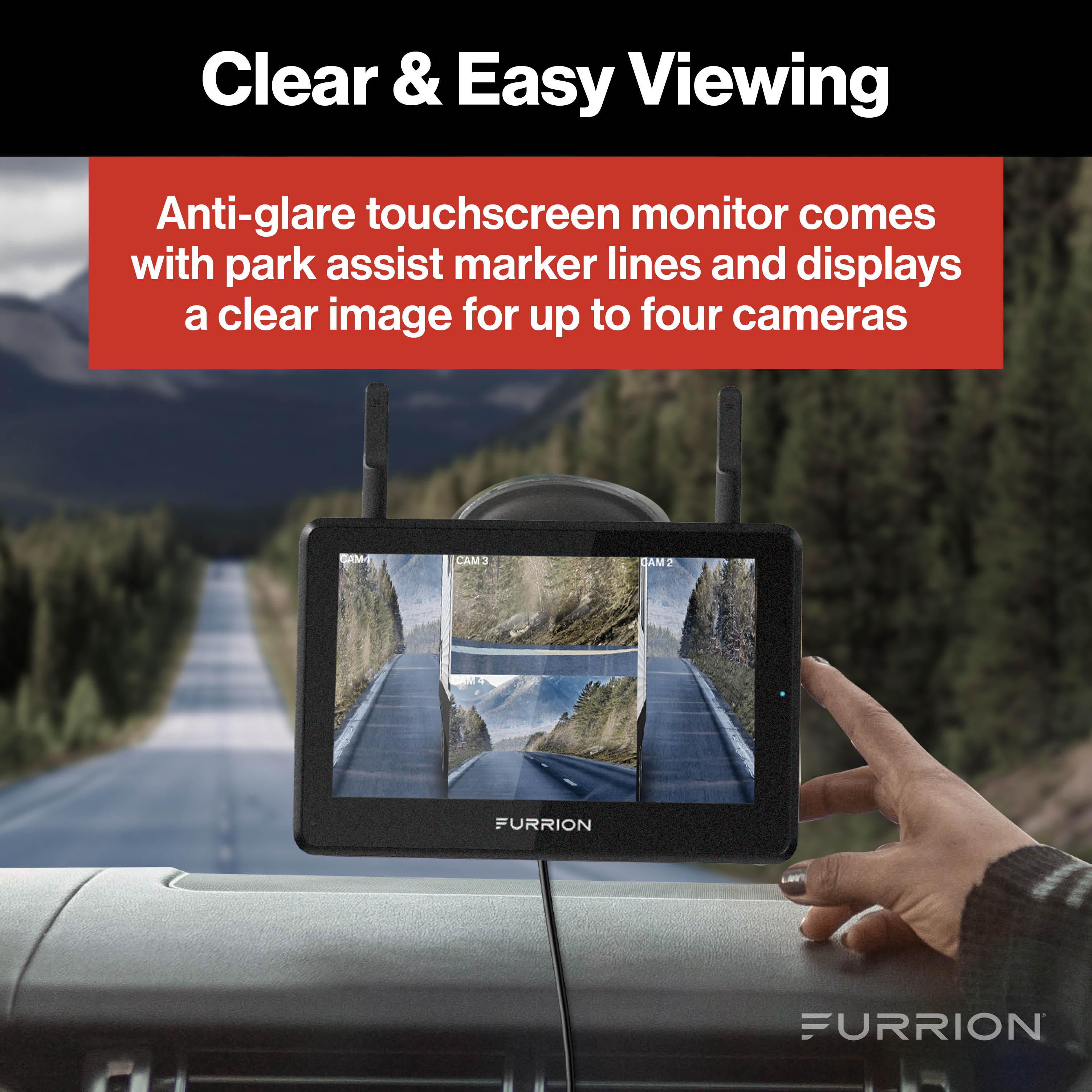 Furrion Vision S®+ RV Backup Camera System - 5" Monitor, Side Cameras, Rear Sharkfin Camera # FOS5HTAEN #2021124375 thumbnail 3