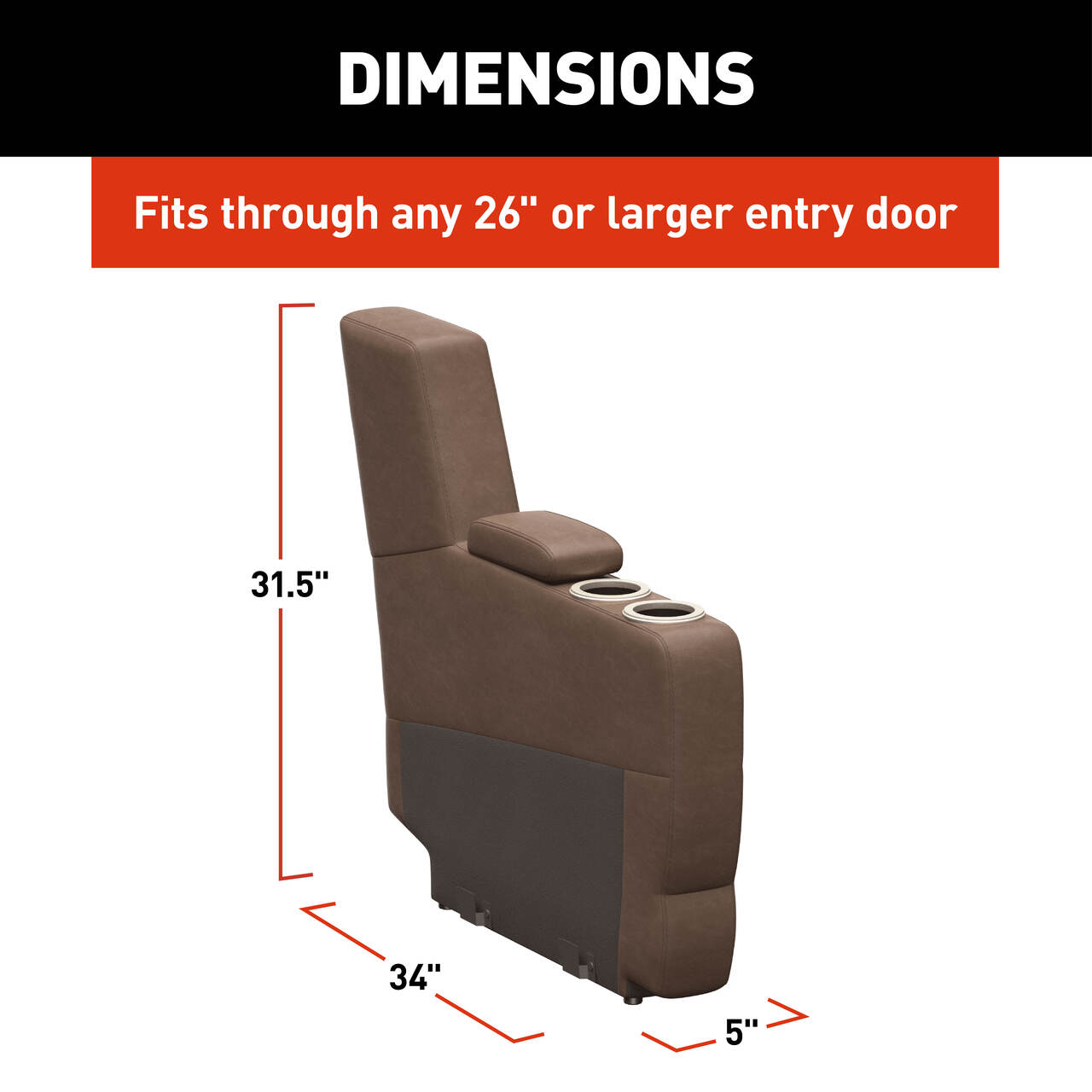 Thomas Payne Signature Thomas Payne® Signature Seismic Series RV Theater Seating Center Console - 5", Satula #2024044194 thumbnail 7