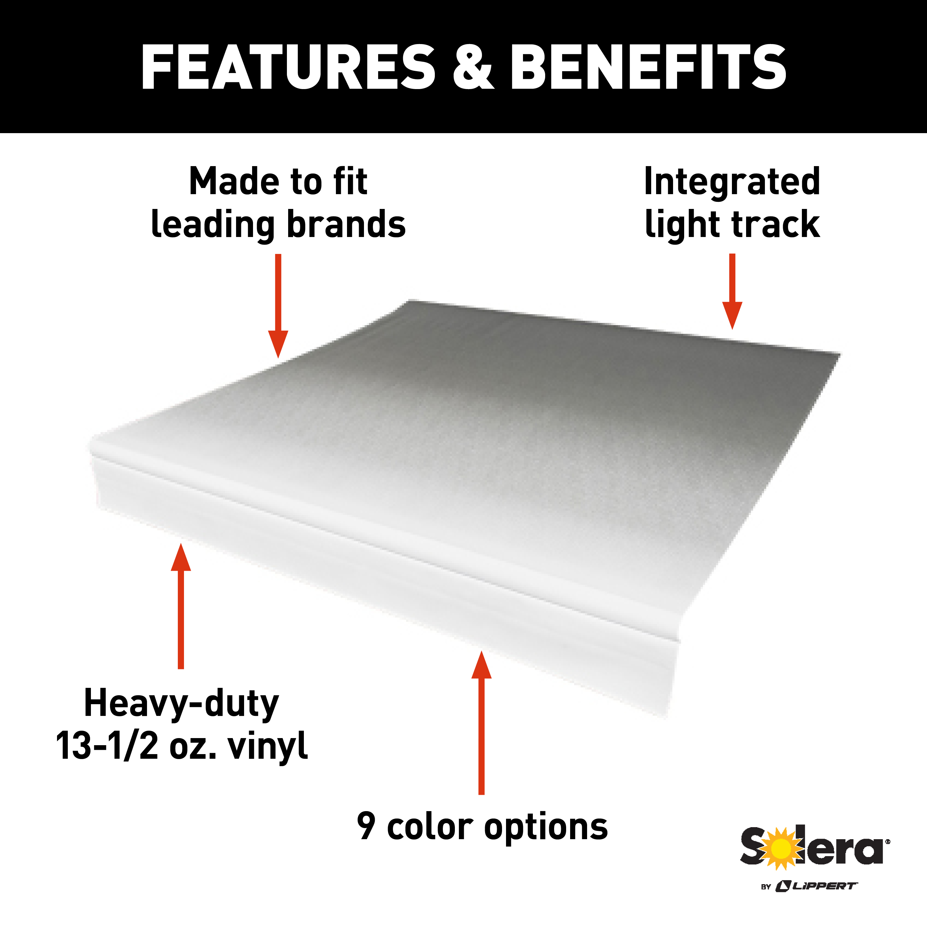 Solera Universal Vinyl Replacement Fabric for 14' RV Awning - Black Fade #V000334373 thumbnail 1
