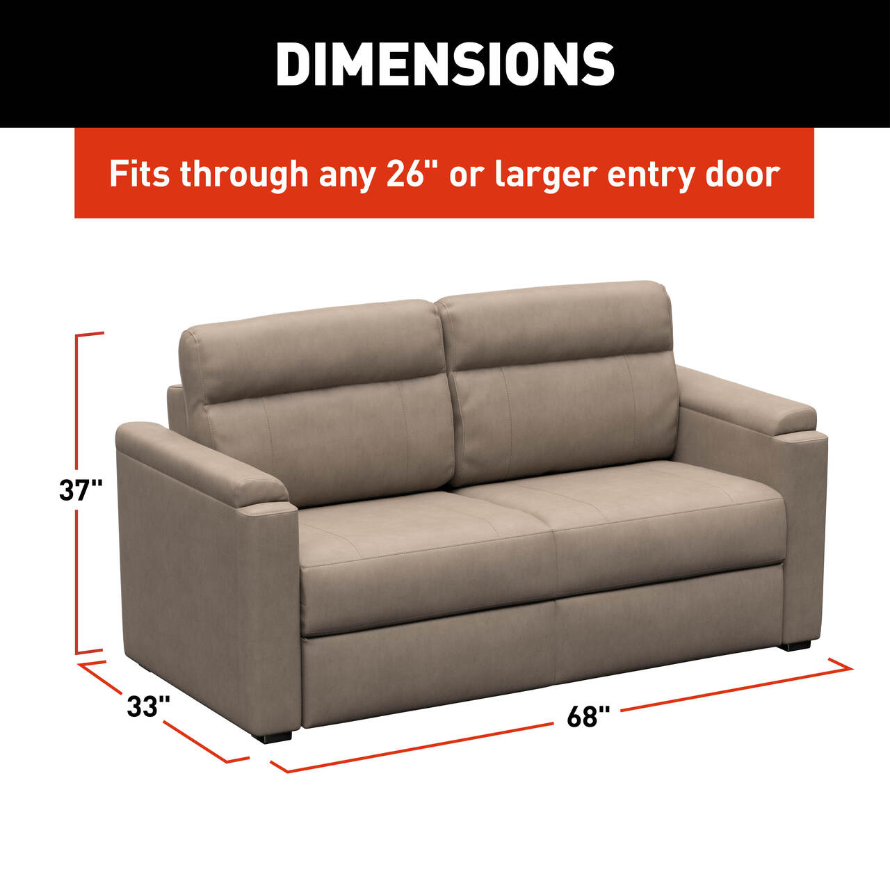 Thomas Payne Signature Thomas Payne® Signature Heritage Series RV Clickback Sleeper Sofa - 68" Driftwood #2024044226 thumbnail 5