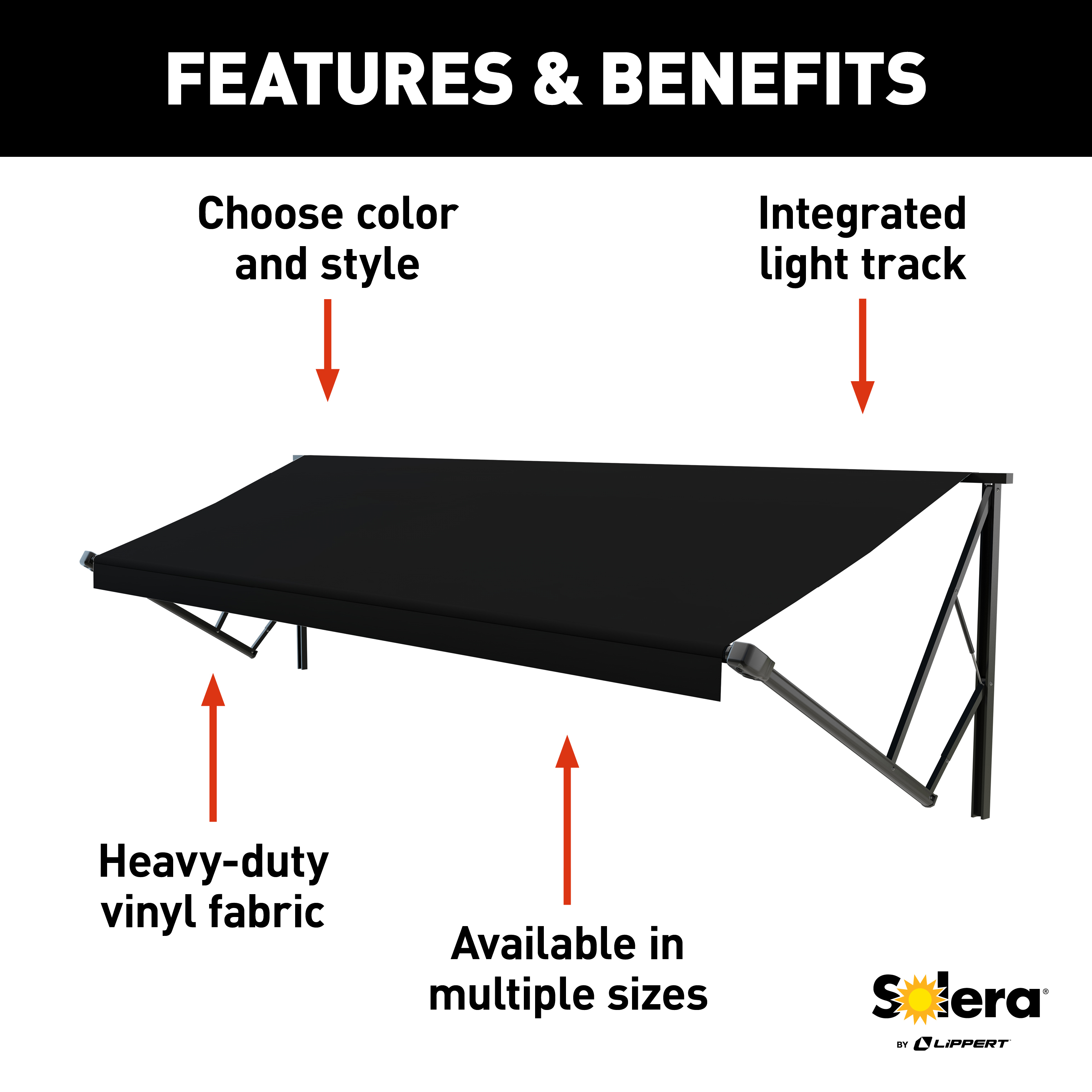 Solera 12' Power & Hybrid Awning Roller Assembly - Solid Black #V000231439 thumbnail 1