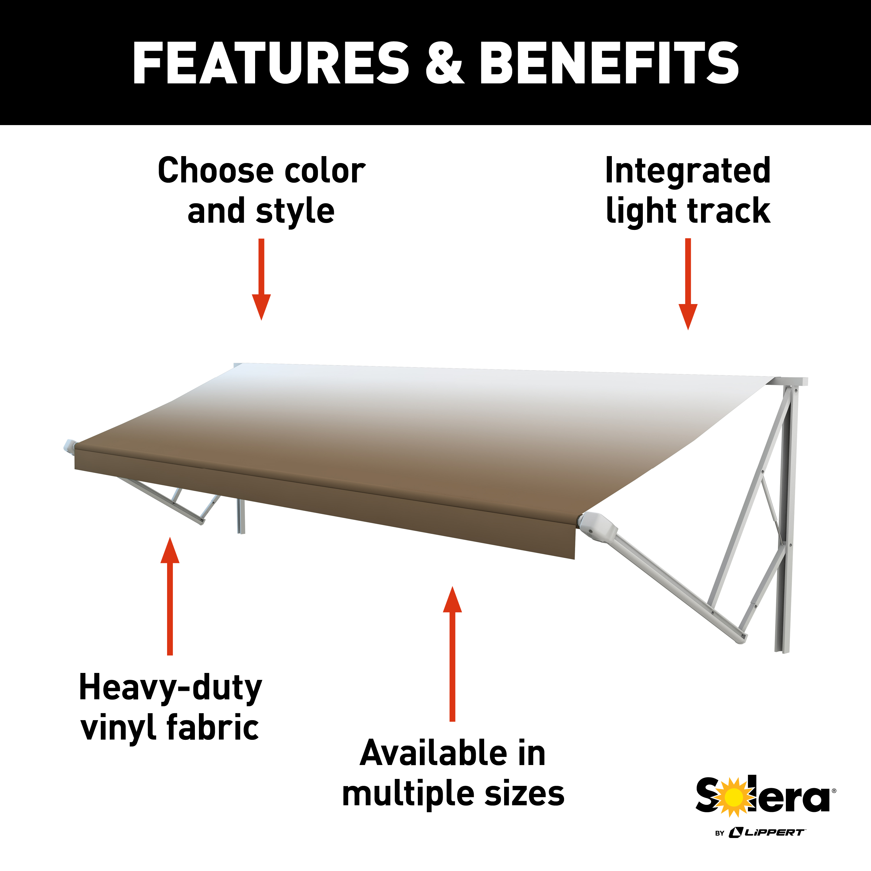 Solera 15' Power & Hybrid Awning Roller Assembly - Sand Fade #V000223185 thumbnail 1