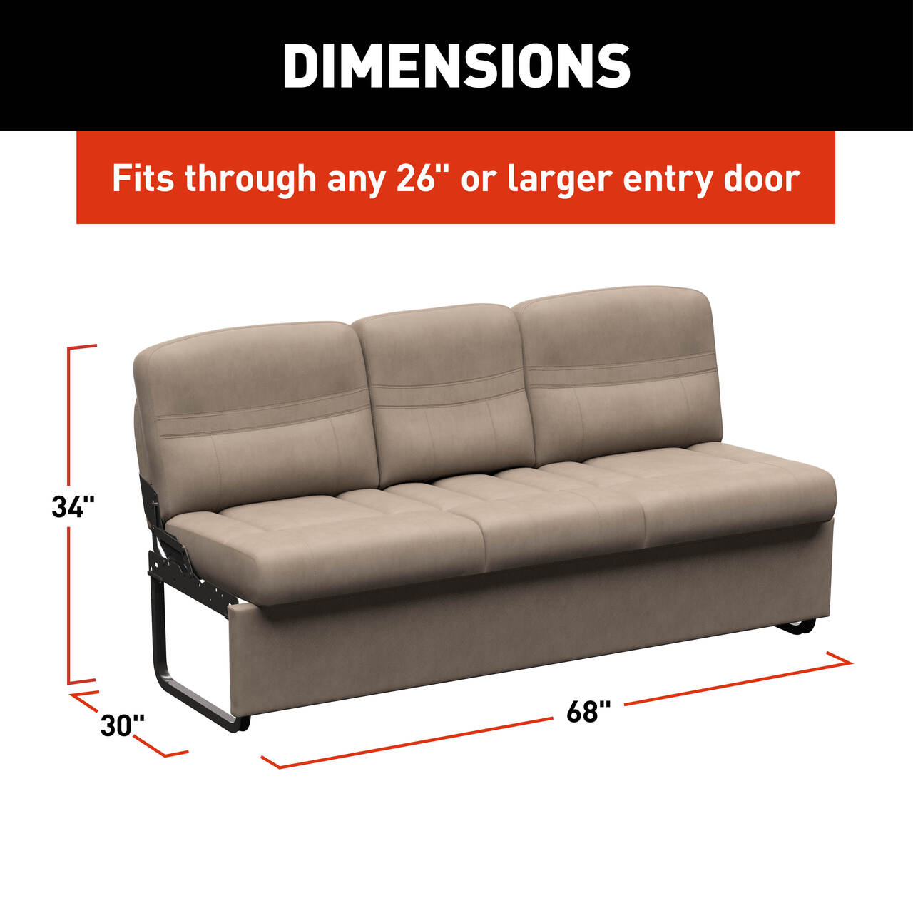 Thomas Payne Signature Thomas Payne® Signature RV Jackknife Sleeper Sofa - 68" Driftwood #2024044397 thumbnail 7