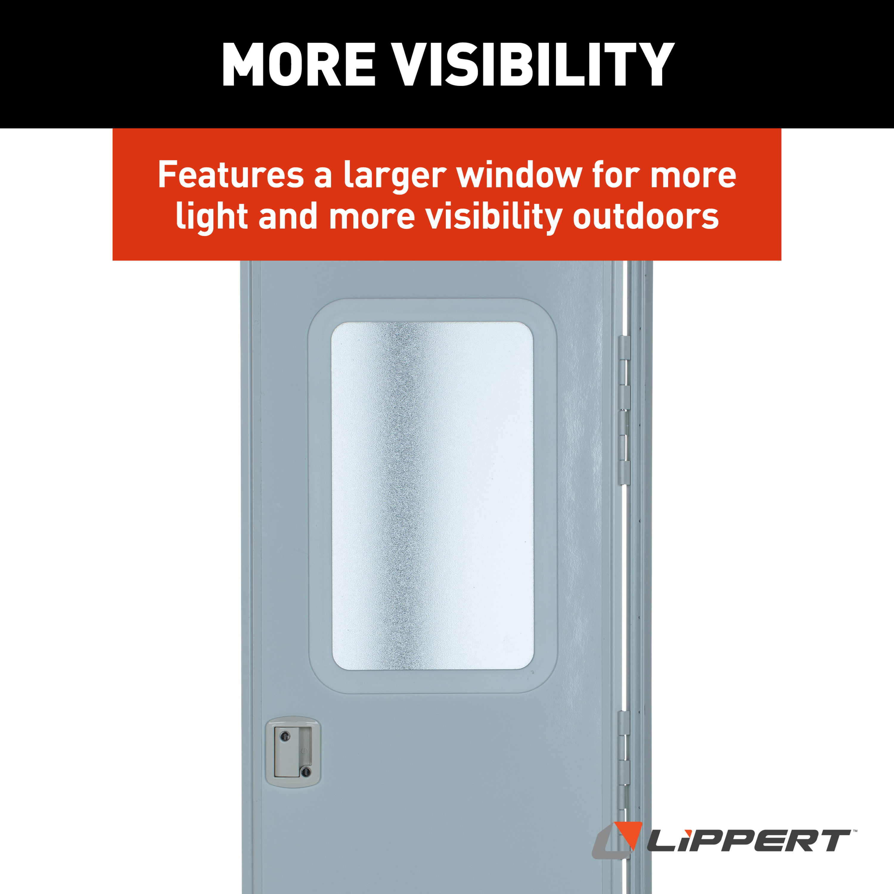 Lippert Right Hinge RV Square Entry Door with Screen Door - 24" x 70" (Polar White) #V000042628 thumbnail 5