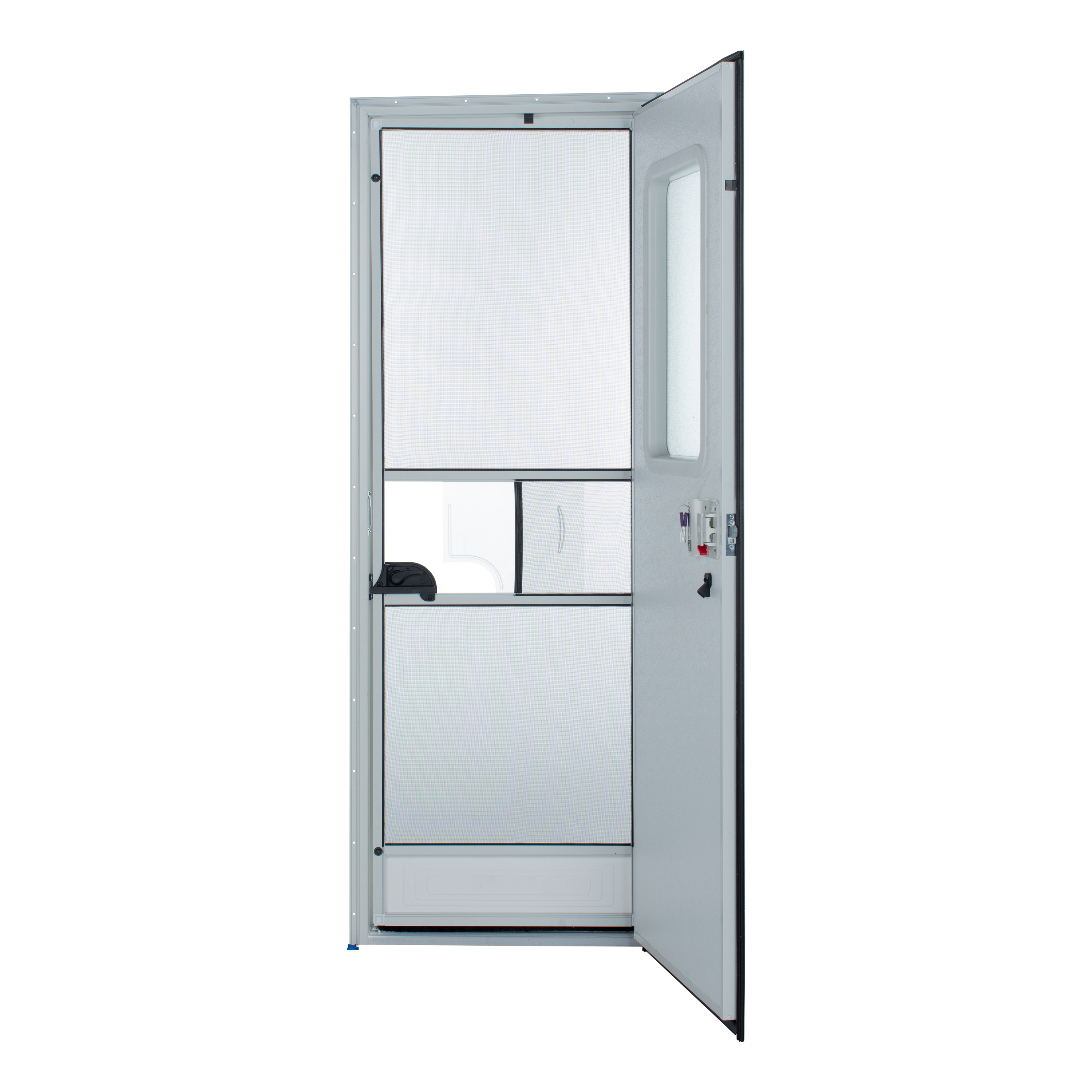 Lippert Right Hinge RV Square Entry Door with Screen Door - 24" x 68" (Polar White) #V000042629 thumbnail 1