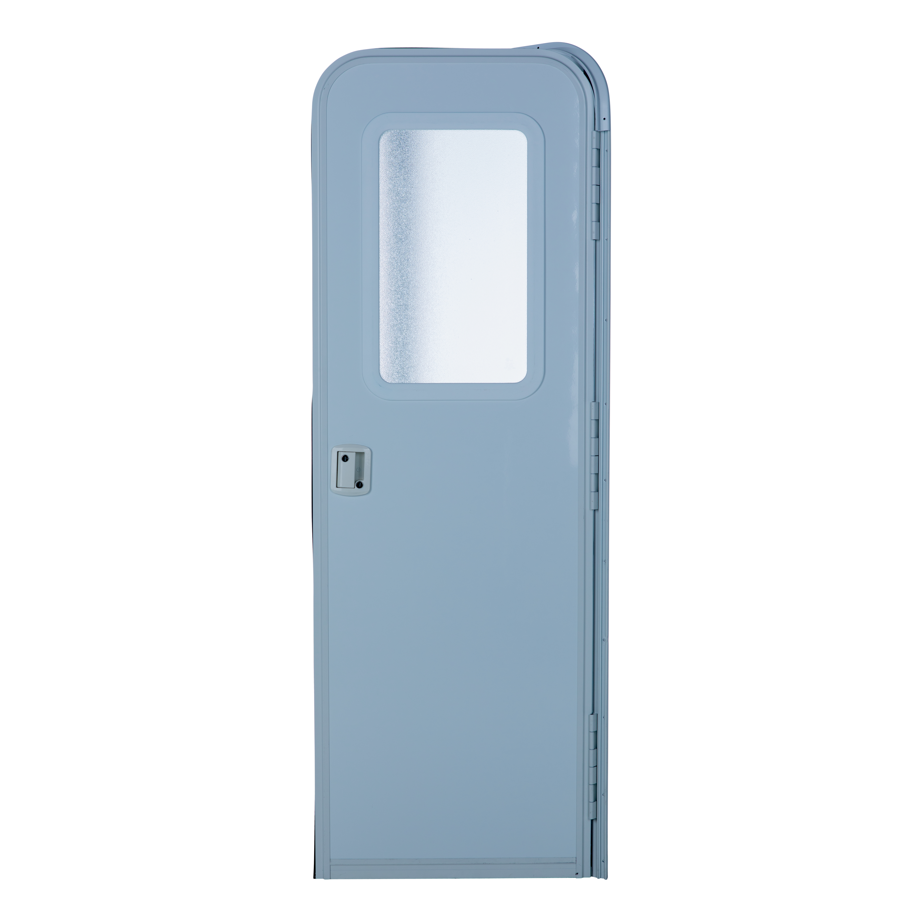 Lippert Right Hinge RV Radius Entry Door with Screen Door - 24" X 72" (Polar White, White Window Frame) #V000381467 thumbnail 0