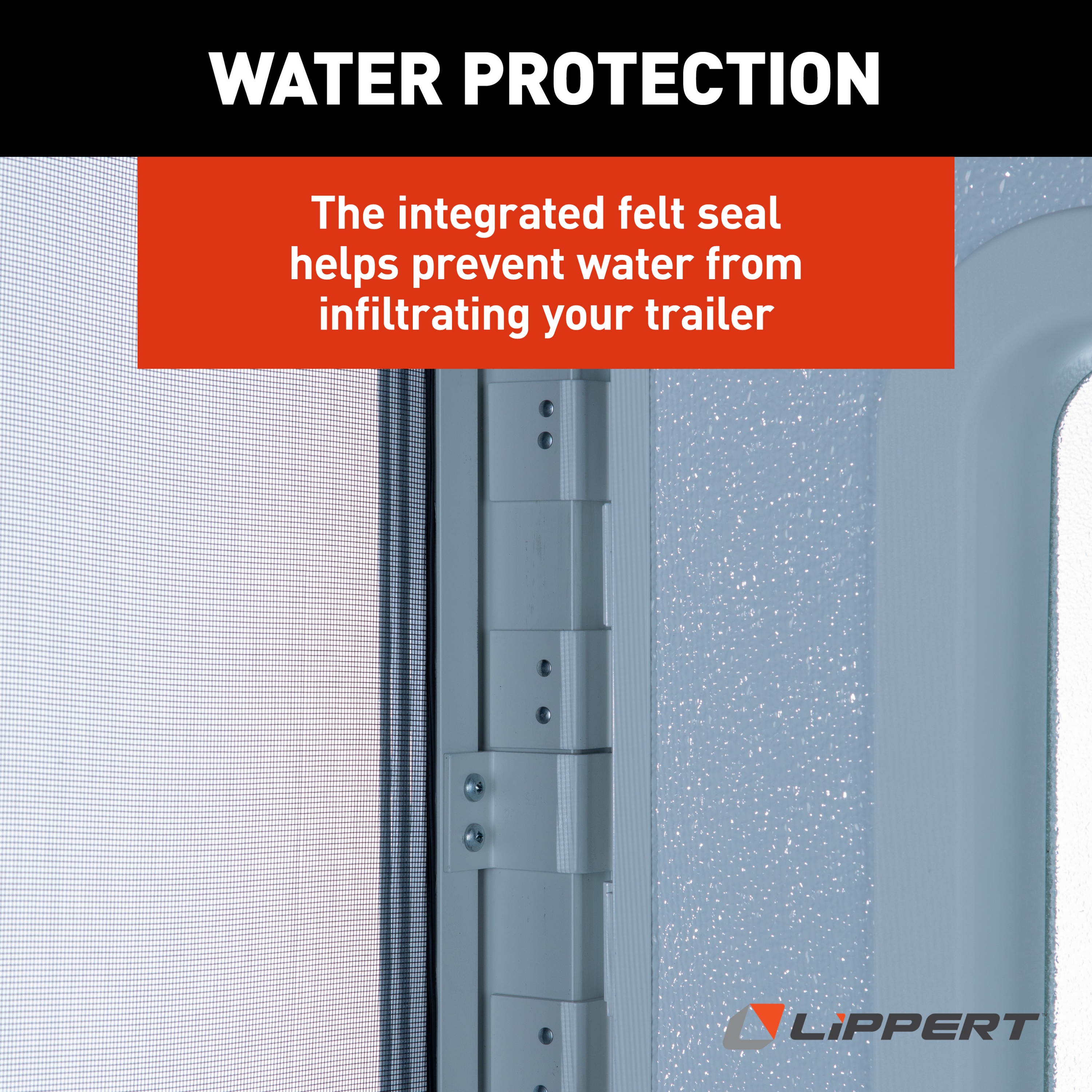 Lippert Right Hinge RV Radius Entry Door with Screen Door - 24" X 72" (Polar White, White Window Frame) #V000381467 thumbnail 6