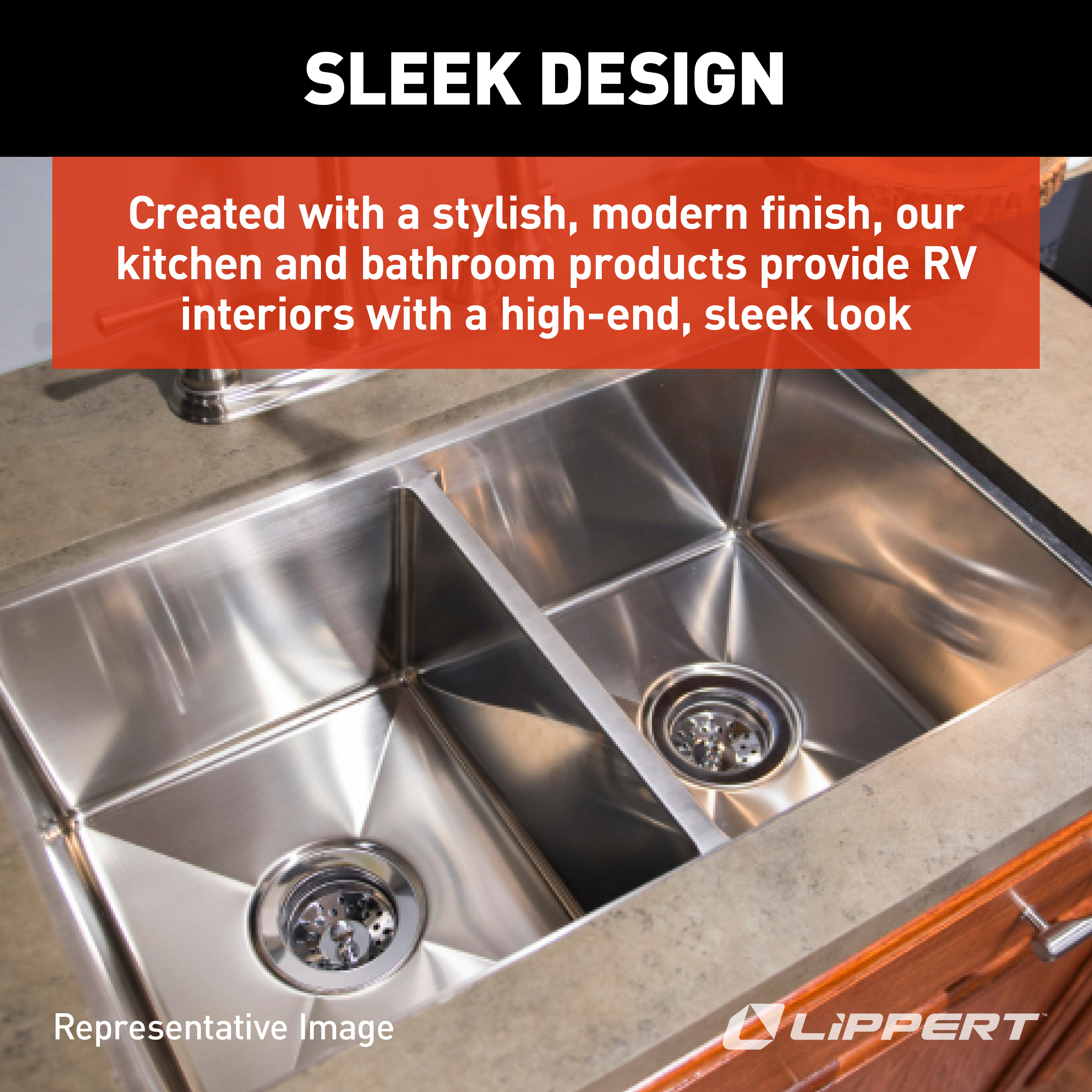 Lippert Square Galley/Kitchen Sink; 13" x 15" (White) #209630 thumbnail 3