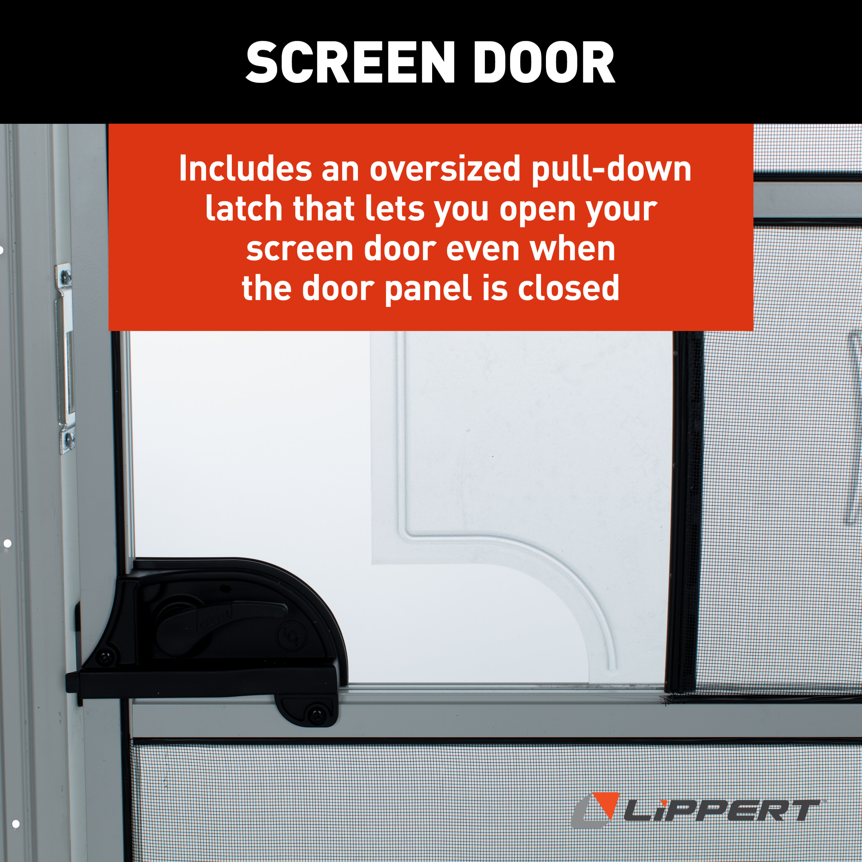 Lippert Right Hinge RV Square Entry Door with Screen Door - 24" x 76" (Polar White) #V000042625 thumbnail 4