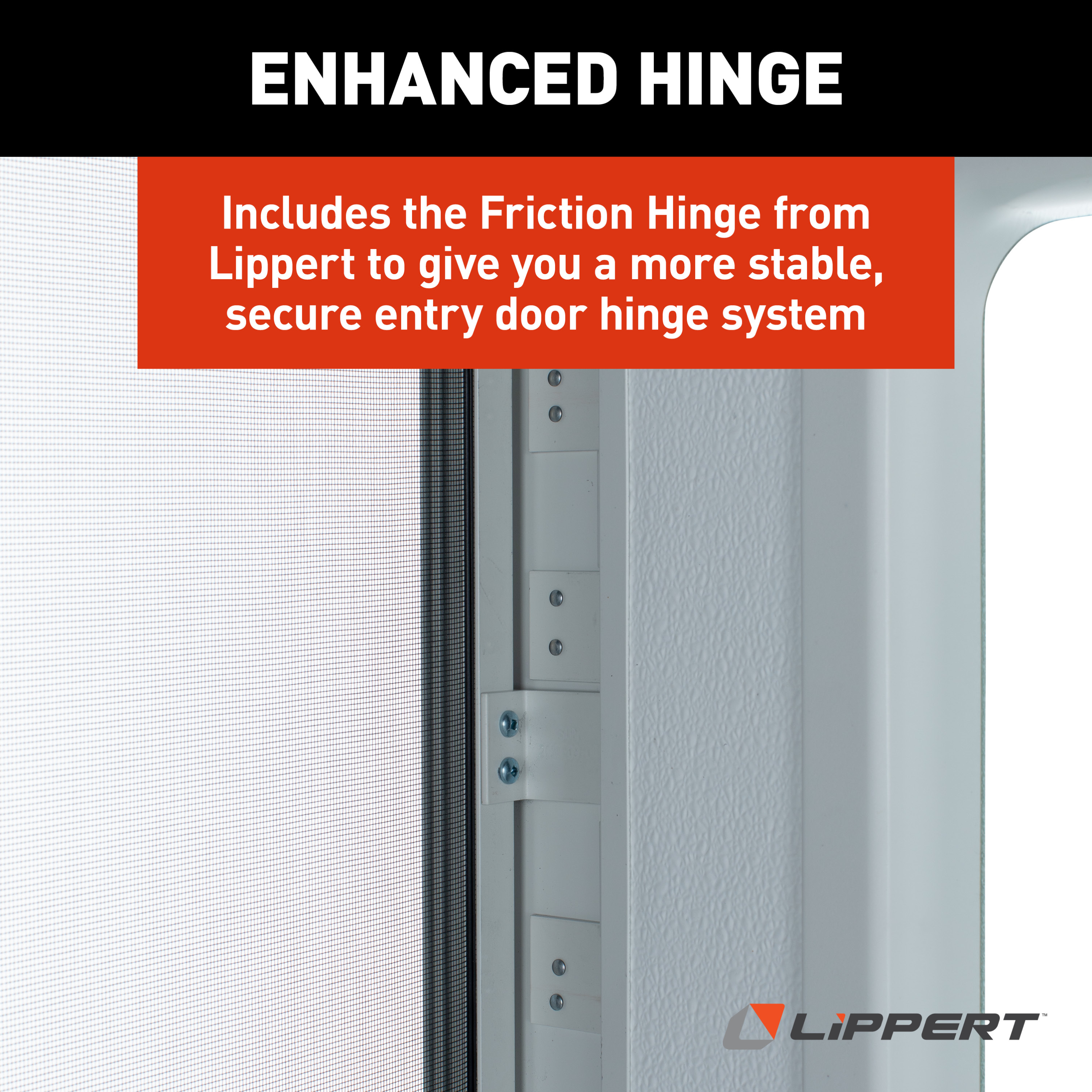 Lippert Right Hinge RV Square Entry Door with Screen Door - 24" x 76" (Polar White) #V000042625 thumbnail 6