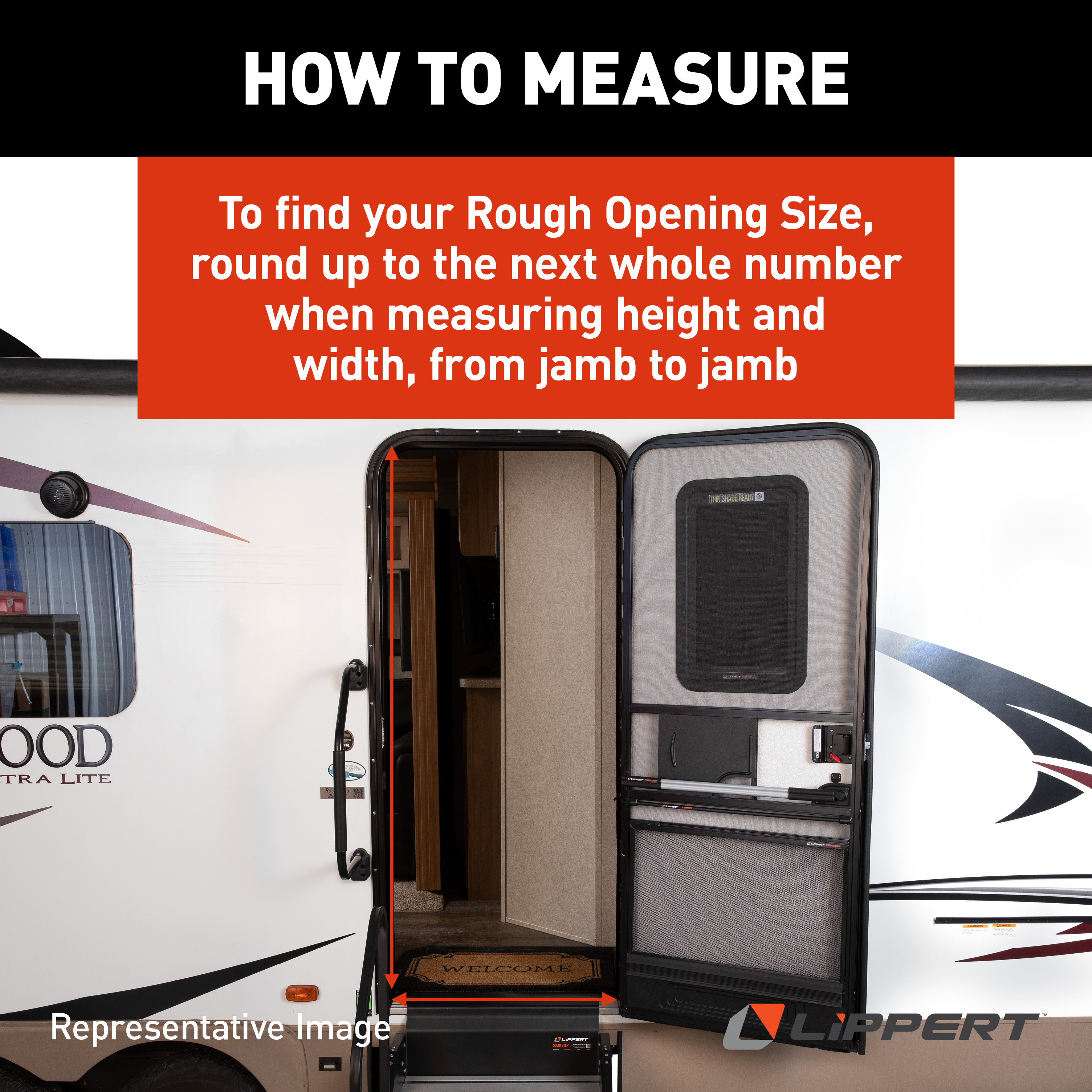 Lippert Right Hinge RV Square Entry Door with Screen Door - 24" x 76" (Polar White) #V000042625 thumbnail 7