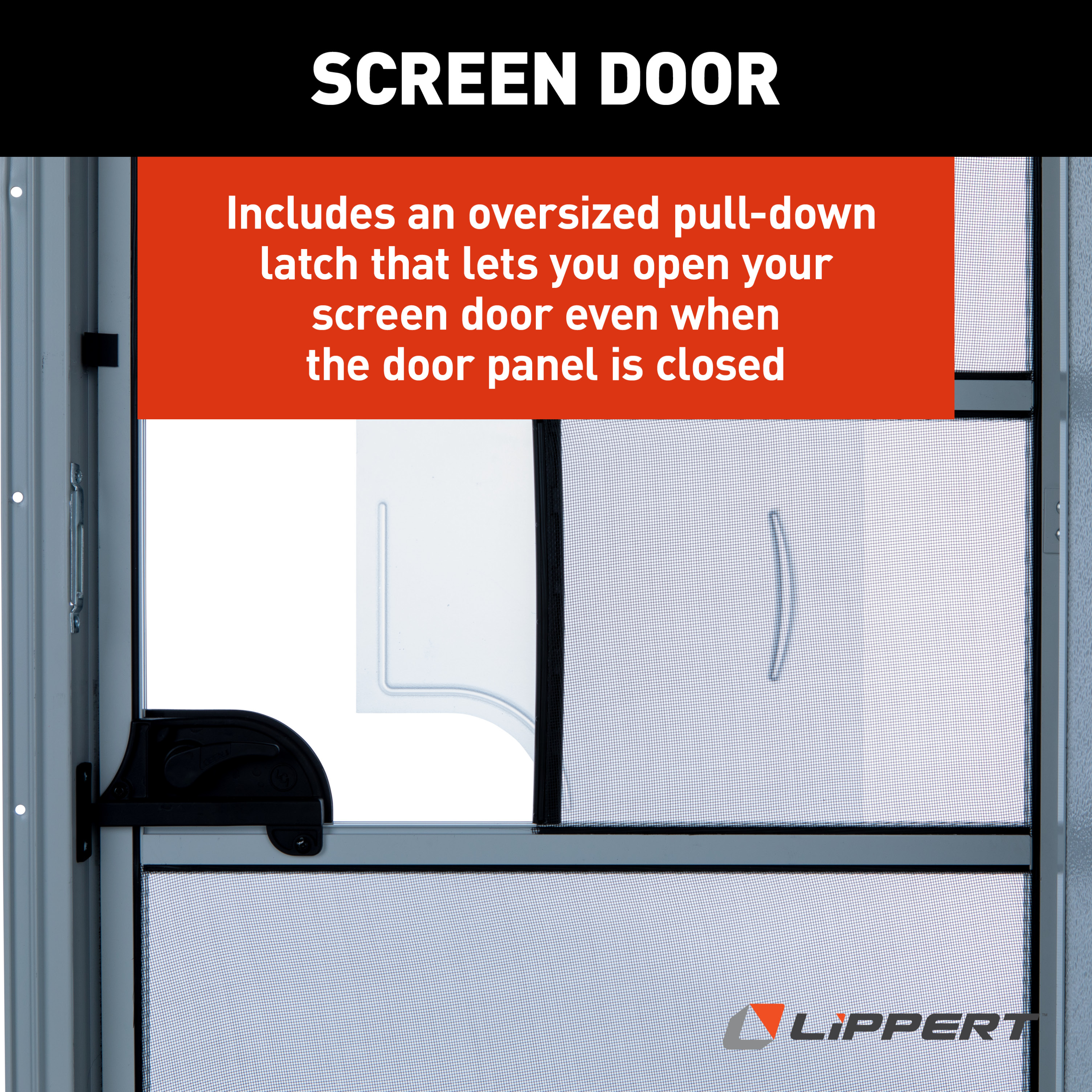 Lippert Right Hinge RV Radius Entry Door with Screen Door - 26" x 70" (Polar White, White Window Frame) #V000381469 thumbnail 4
