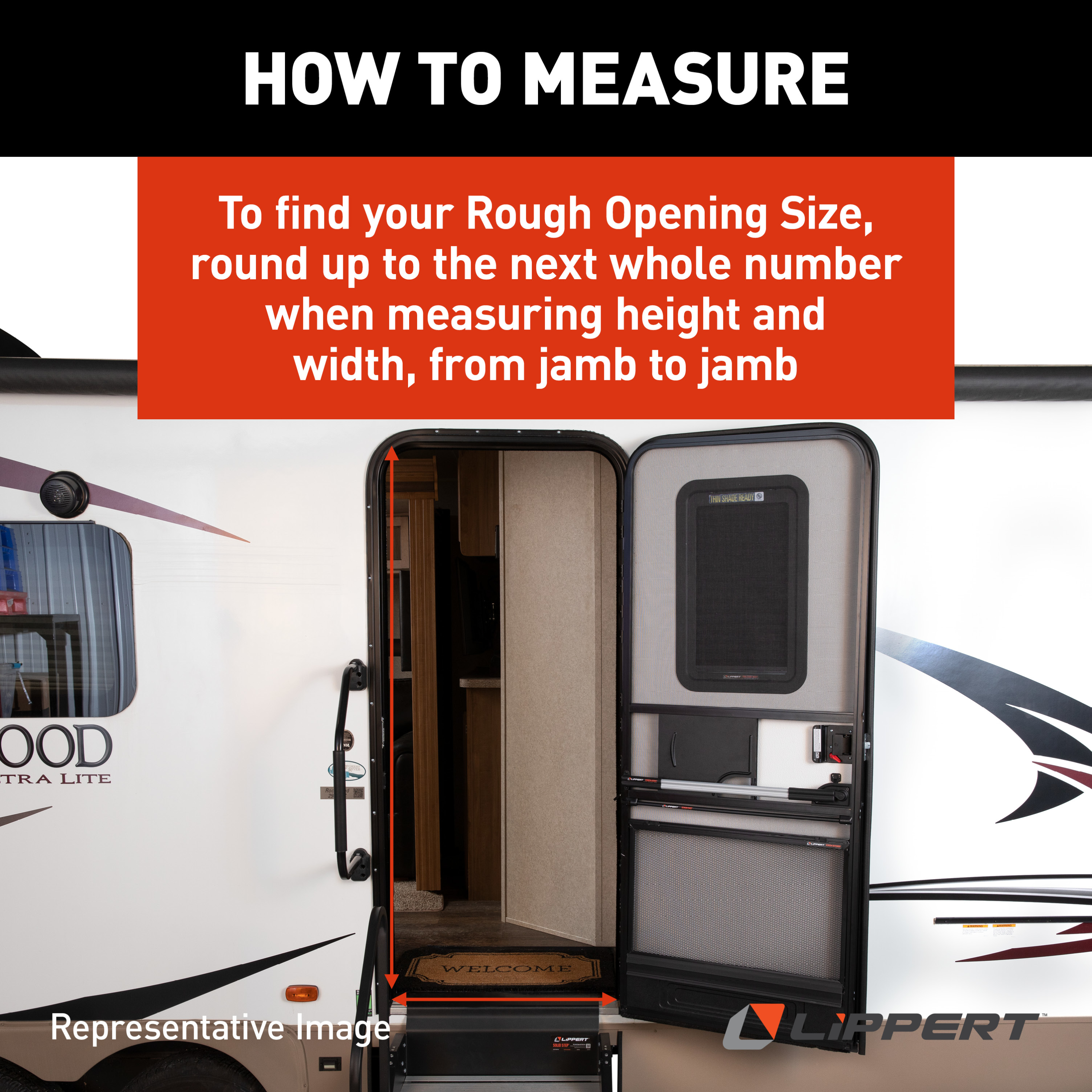 Lippert Right Hinge RV Radius Entry Door with Screen Door - 26" x 70" (Polar White, White Window Frame) #V000381469 thumbnail 7