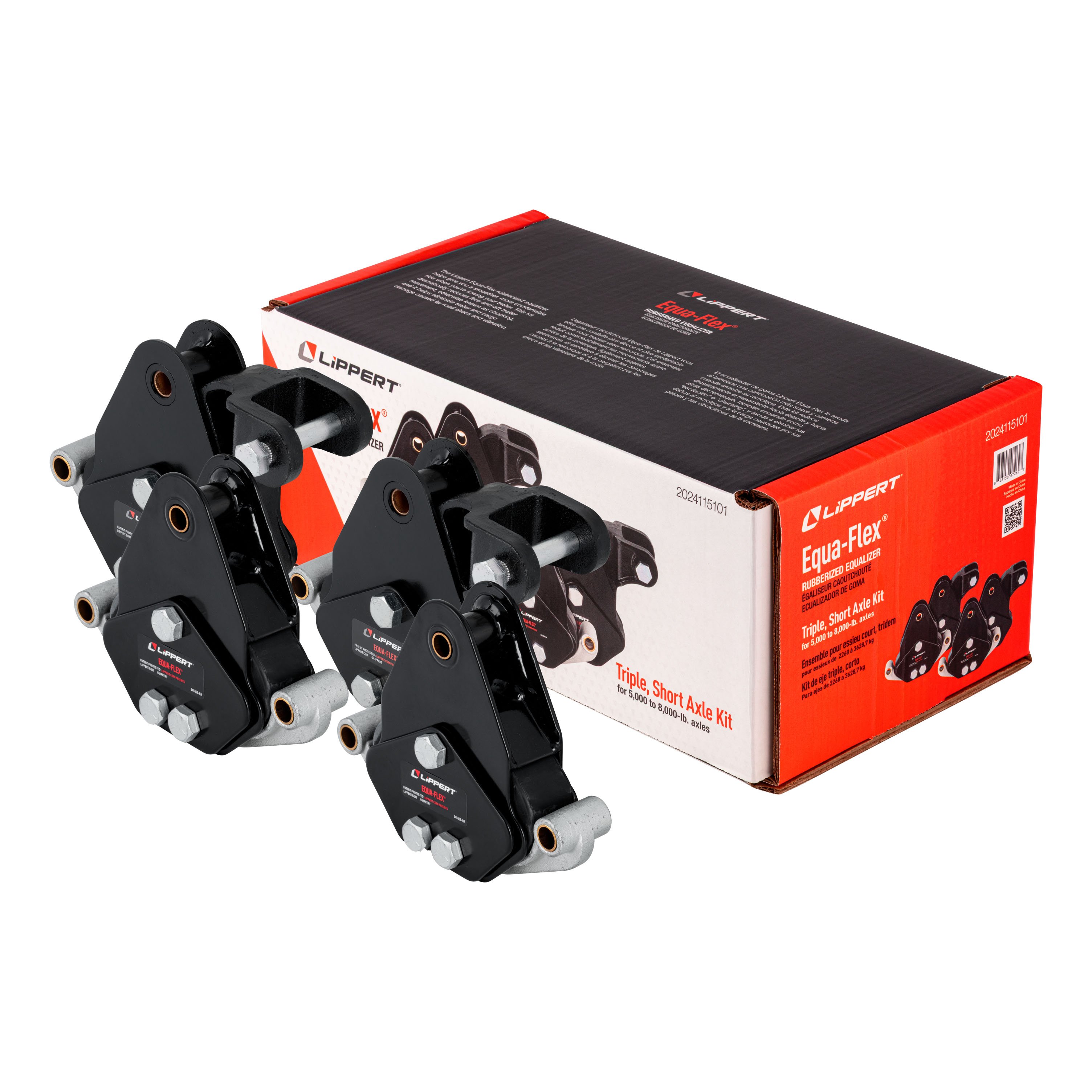 Lippert 2024115101 Equa-Flex Rubberized Equalizer Short Triple Axle Kit for 5,000-8,000-lb. Axles (Two Pairs) thumbnail 0