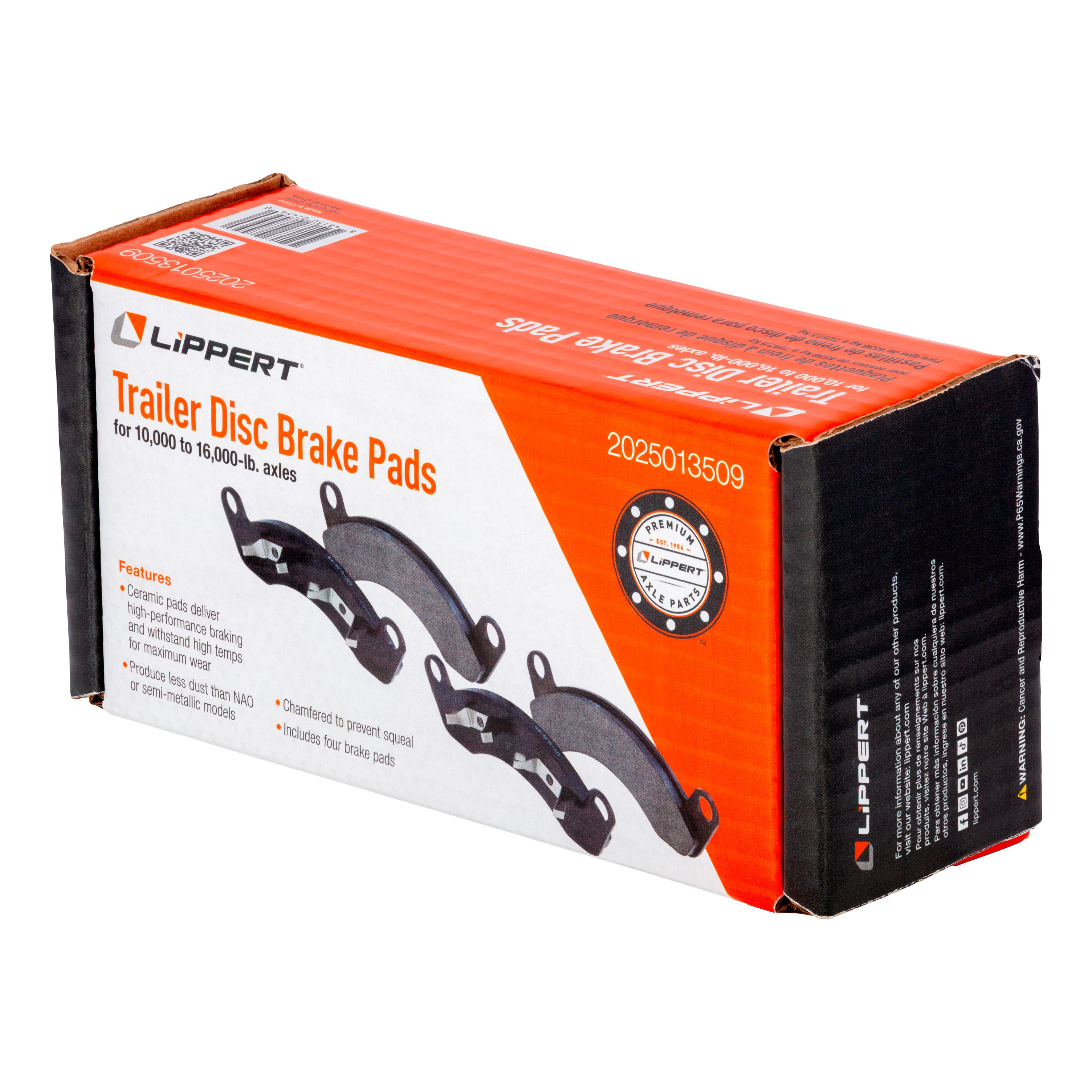 CURT Disc Brake Pad 2025013509 for 10,000-16,000 lb Axles, Ceramic, Easy Installation thumbnail 4