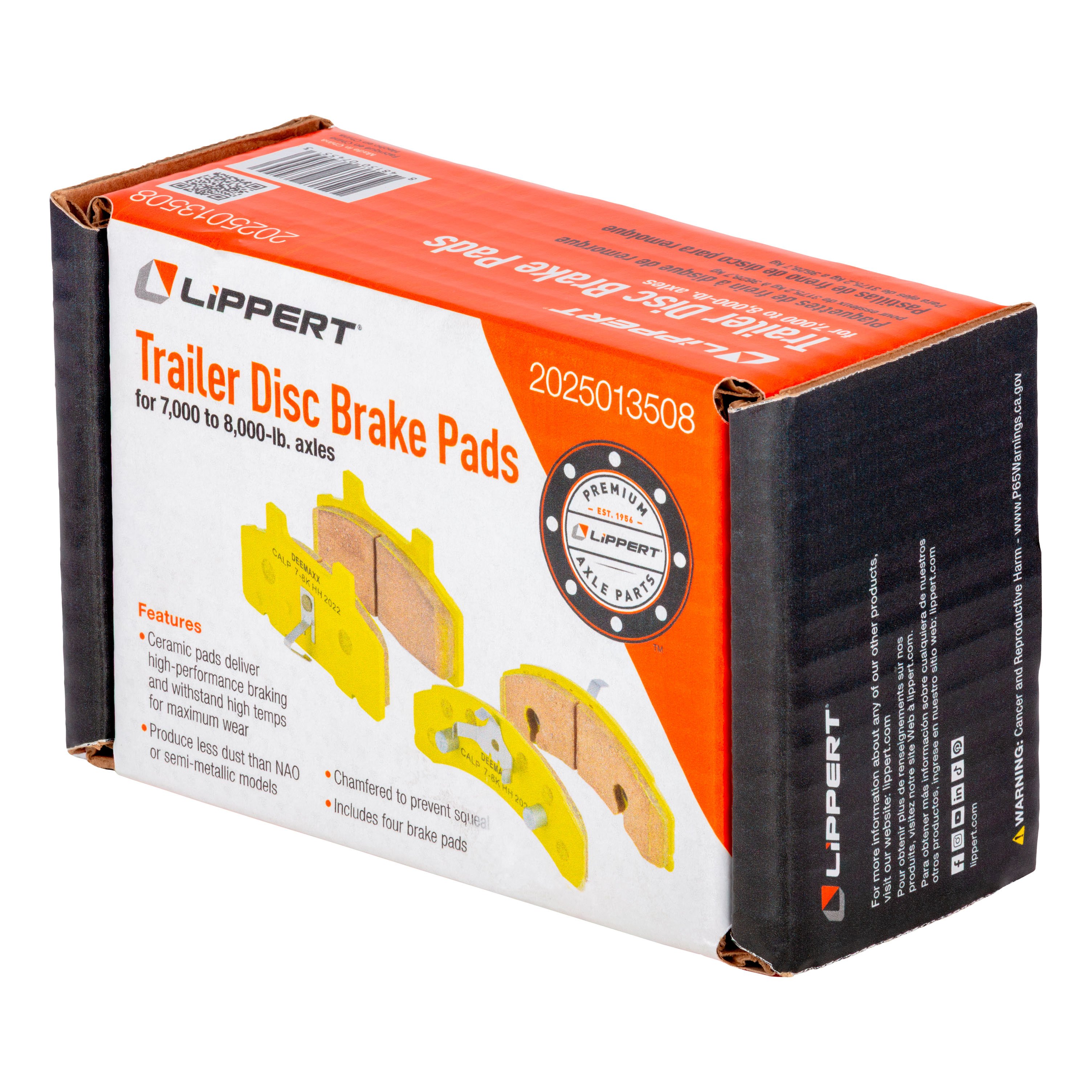 CURT Disc Brake Pad 2025013508 for 7,000-8,000 lb Axles - Ceramic, Low Dust, Easy Installation thumbnail 5