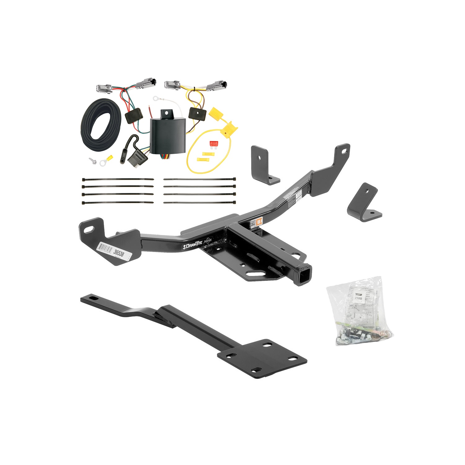 2014-2015 Chevrolet Malibu LTZ Except Canada Models Draw-tite Class 2 Trailer Hitch, 1-1/4 Inch Square Receiver Bundle w/ Plug-n-Play T-One Wiring Harness thumbnail 0