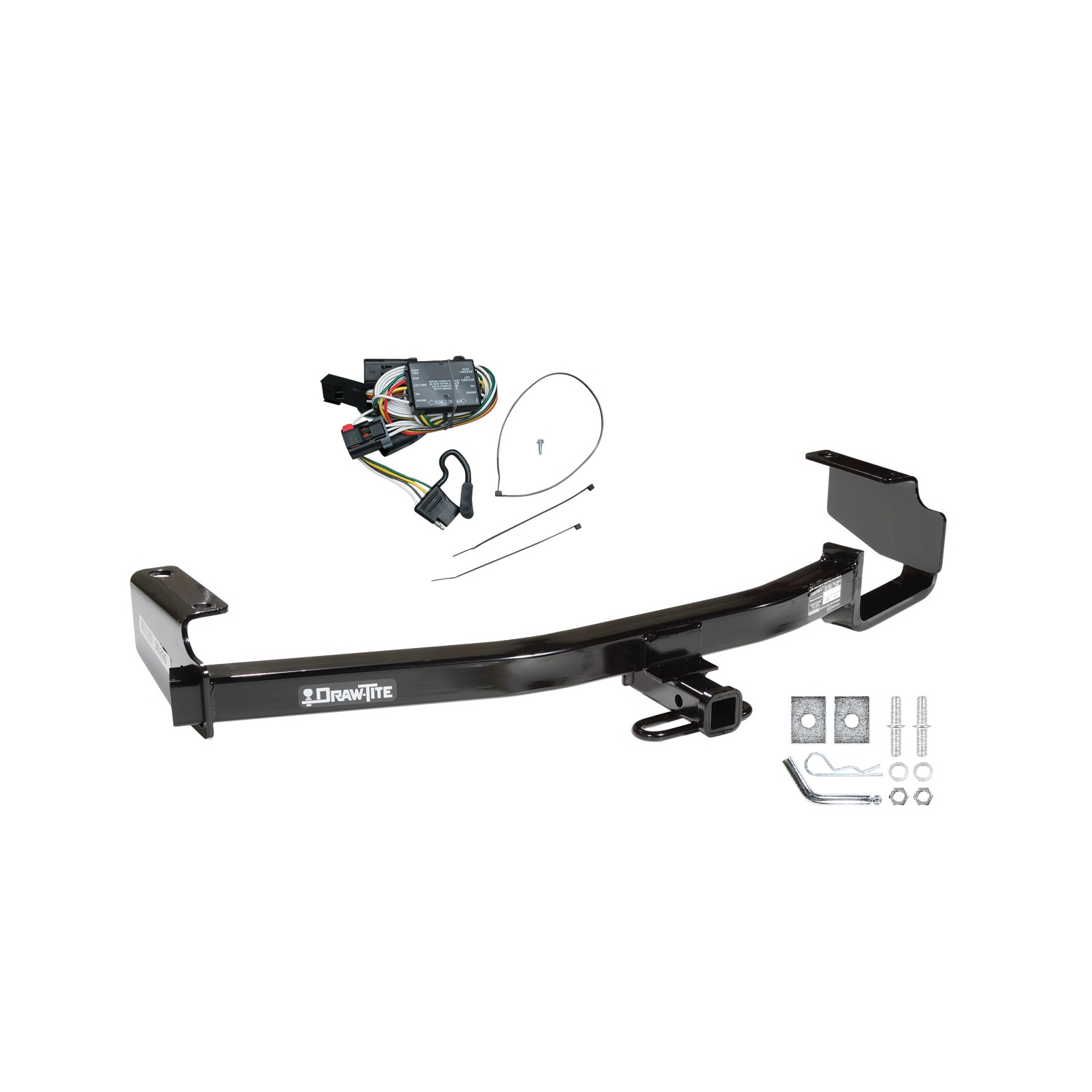 1996-2000 Dodge Caravan Draw-tite Class 2 Trailer Hitch, 1-1/4 Inch Square Receiver Bundle w/ Plug-n-Play T-One Wiring Harness