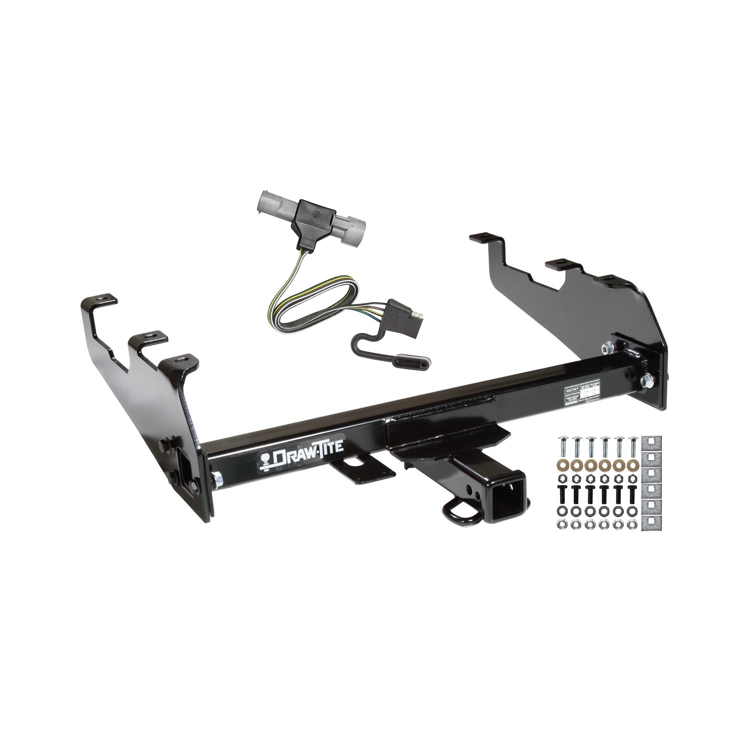 1987-1993 Ford F-250 w/Deep Drop Bumper Draw-tite Class 3 Trailer Hitch, 2 Inch Square Receiver Bundle w/ Plug-n-Play T-One Wiring Harness thumbnail 0