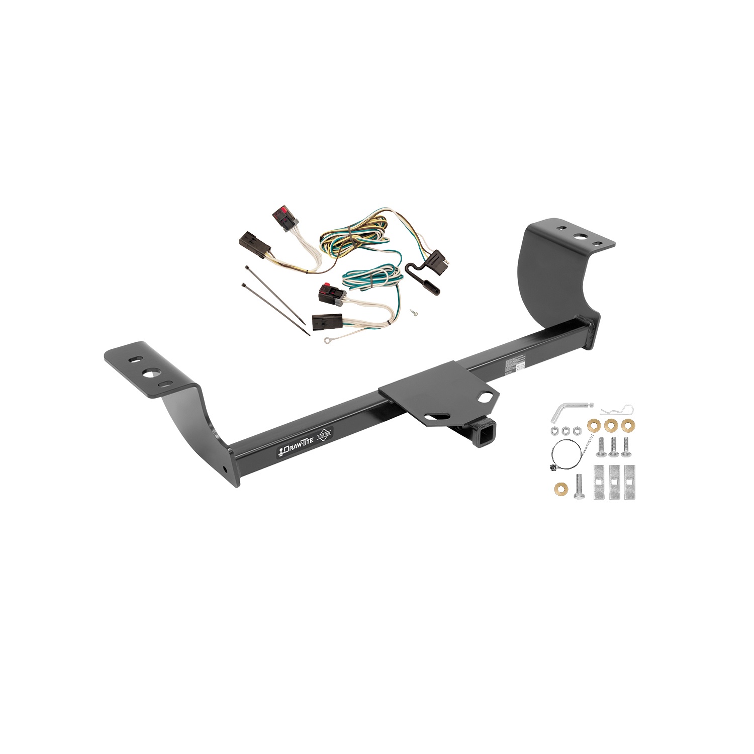 2008-2014 Dodge Challenger Except w/Quad Tip Exhaust Draw-tite Class 2 Trailer Hitch, 1-1/4 Inch Square Receiver Bundle w/ Plug-n-Play T-One Wiring Harness thumbnail 0