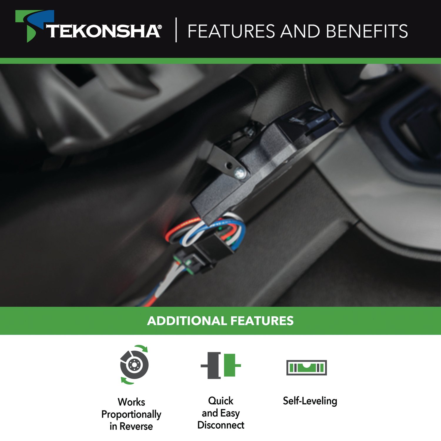 Tekonsha BRAKE-EVN  Proportional Brake Controller for Trailers with 1-4 Axles, Black thumbnail 3