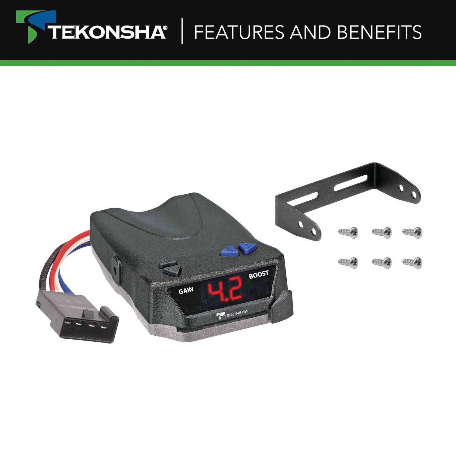 Tekonsha BRAKE-EVN  Proportional Brake Controller for Trailers with 1-4 Axles, Black thumbnail 5