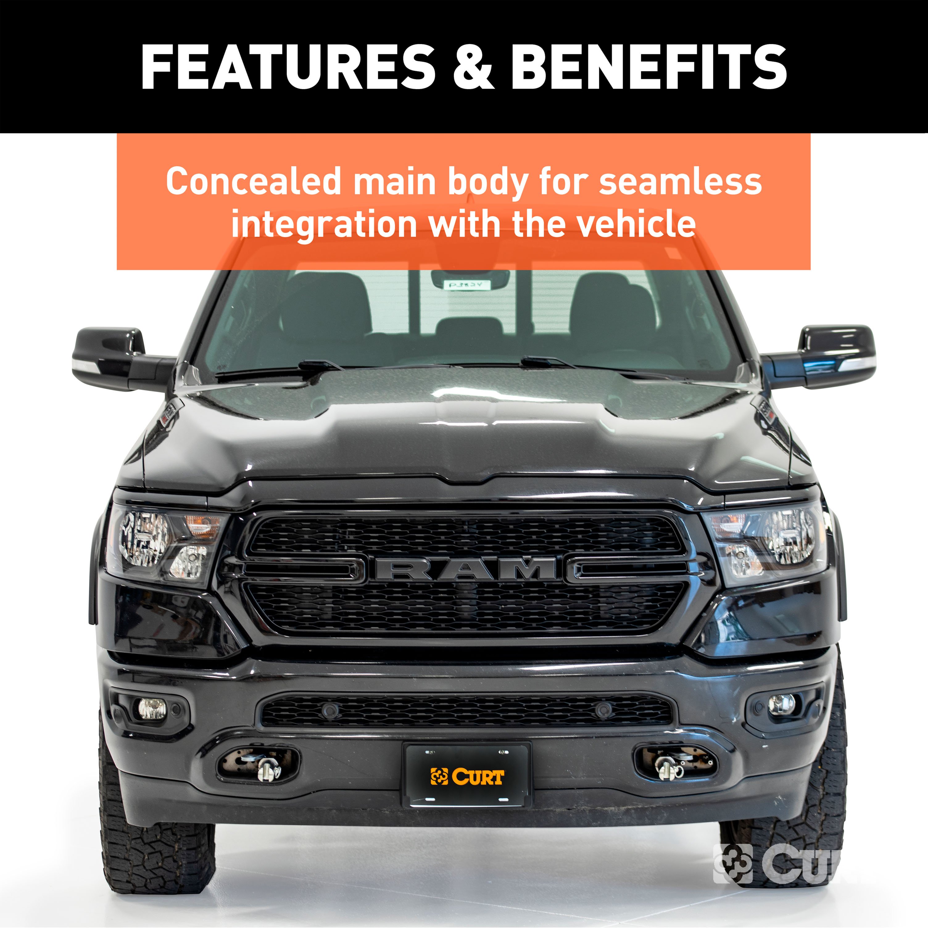 CURT 70154 Custom Tow Bar Base Plate Brackets for Dinghy Towing, Fits Select Ram 1500 thumbnail 2