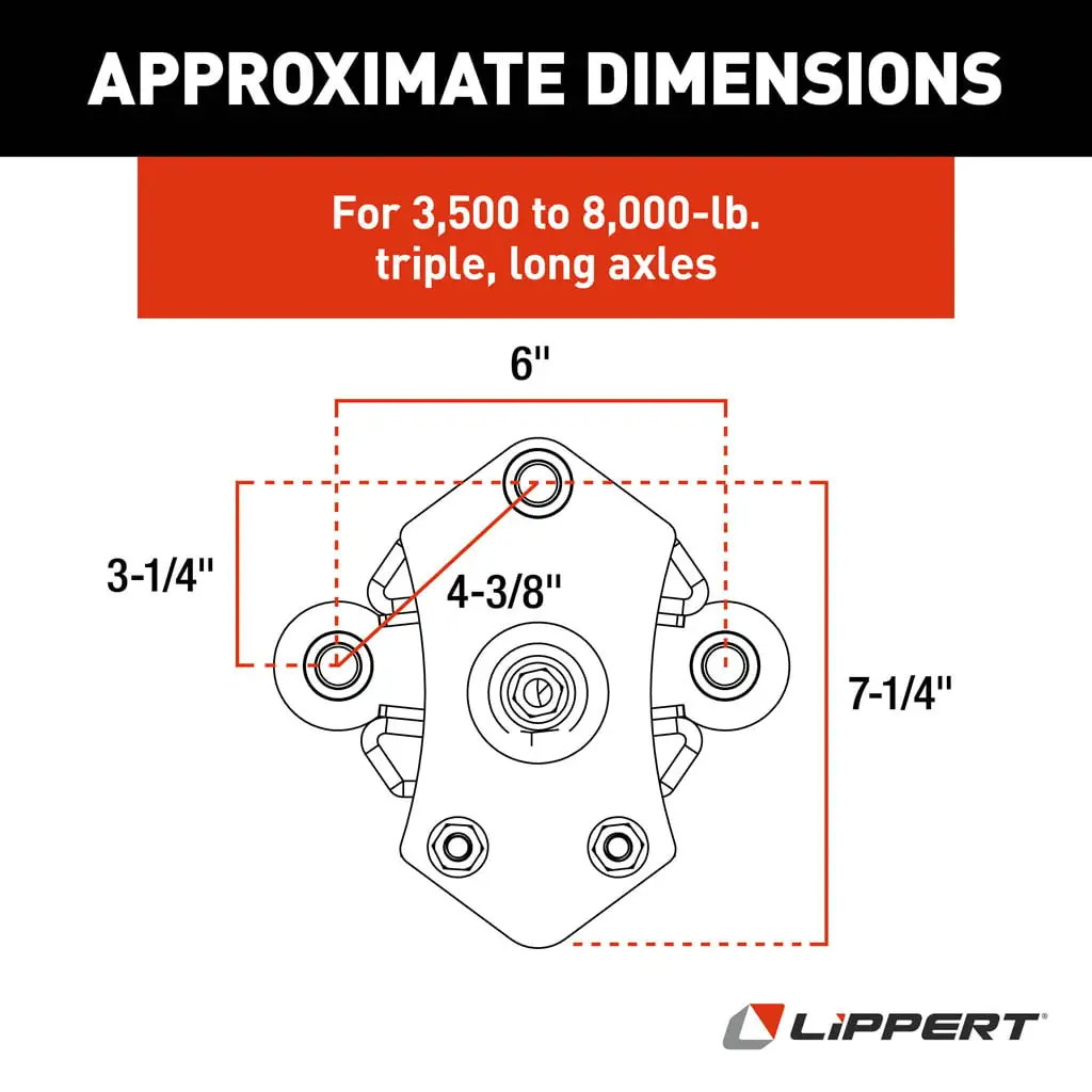 Lippert 2024115710 Road Armor Shock-Absorbing Trailer Equalizer Long Triple Axle Kit for 3,500-8,000-lb. Axles (Two Pairs) thumbnail 3