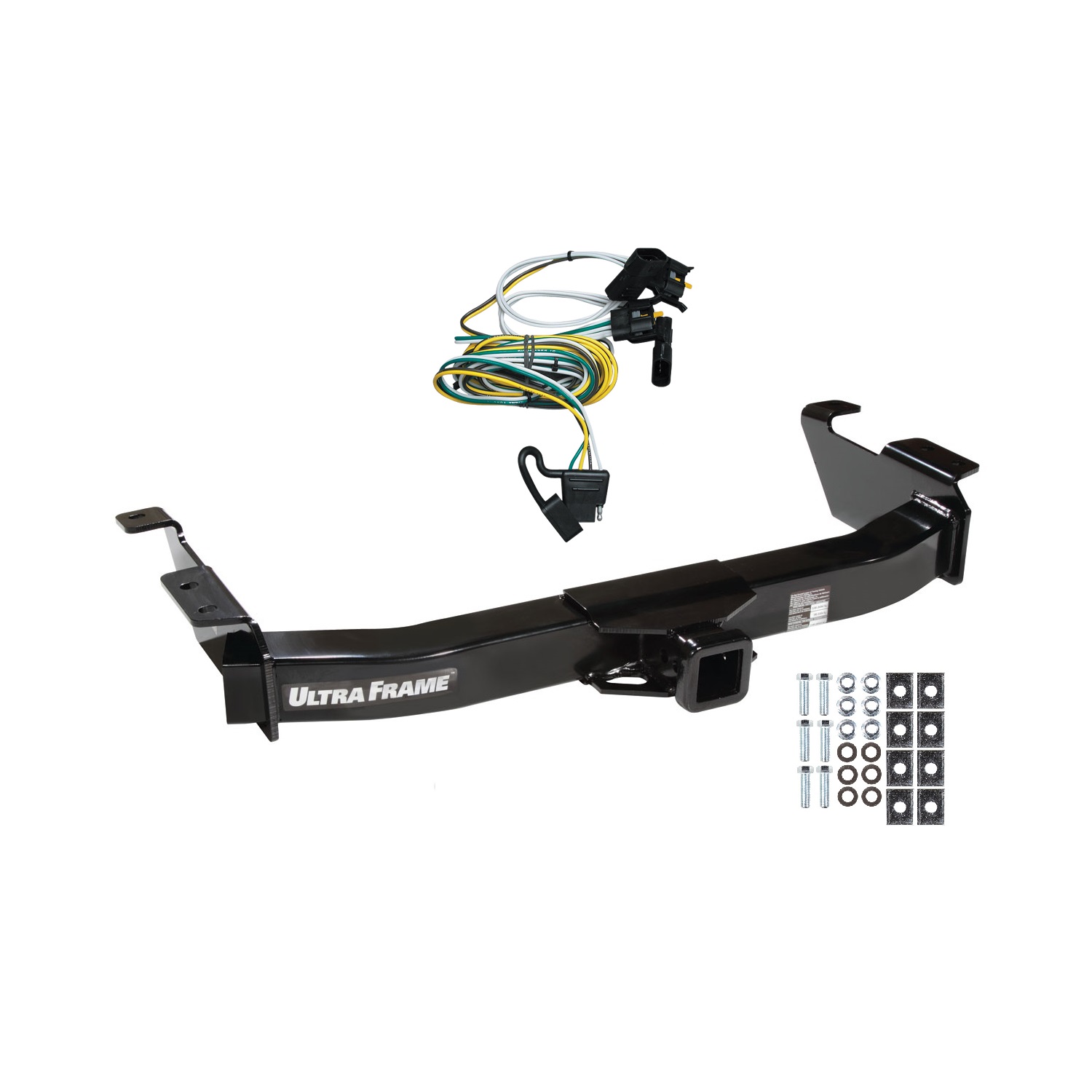 2000-2002 Ford E-250 Econoline Draw-tite Class 4 Trailer Hitch, 2 Inch Square Receiver Bundle w/ Plug-n-Play T-One Wiring Harness thumbnail 0