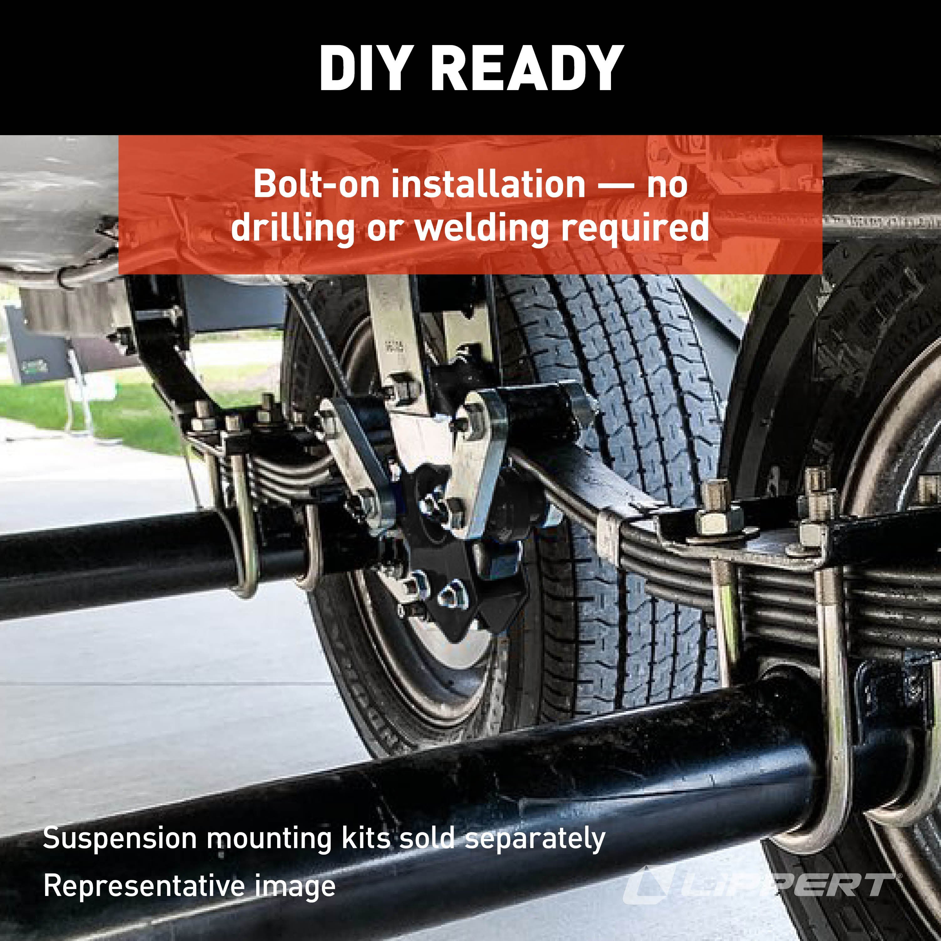 Lippert 3,500 to 8,000-lb. Axles (Two Pairs) 2024115697 Road Armor Shock-Absorbing Trailer Equalizer Short Triple Axle Kit for 3,500 to 8,000-lb. Axles (Two Pairs) thumbnail 12