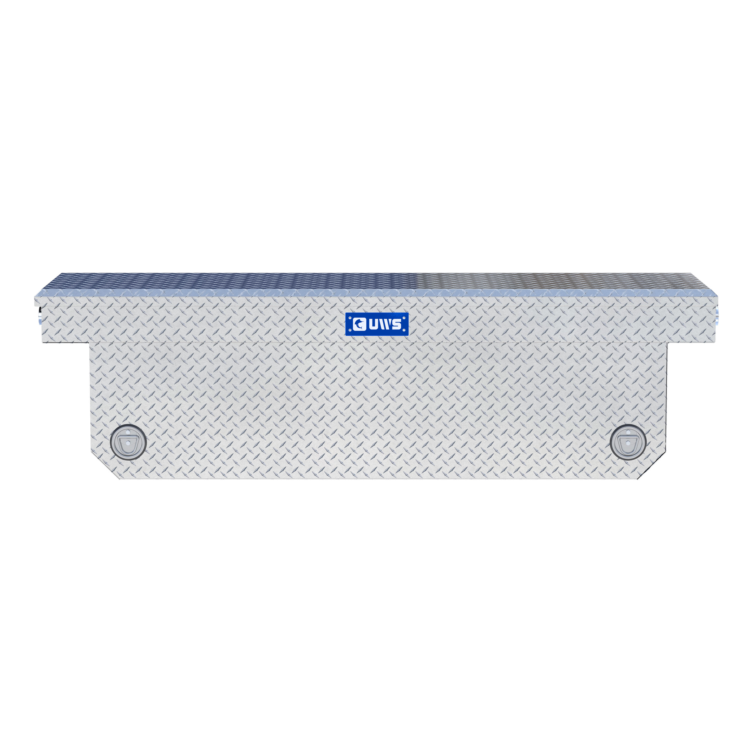 UWS TBSD-72-A-PB Bright Aluminum 72" Deep Angled Push Button Crossover Truck Tool Box thumbnail 1