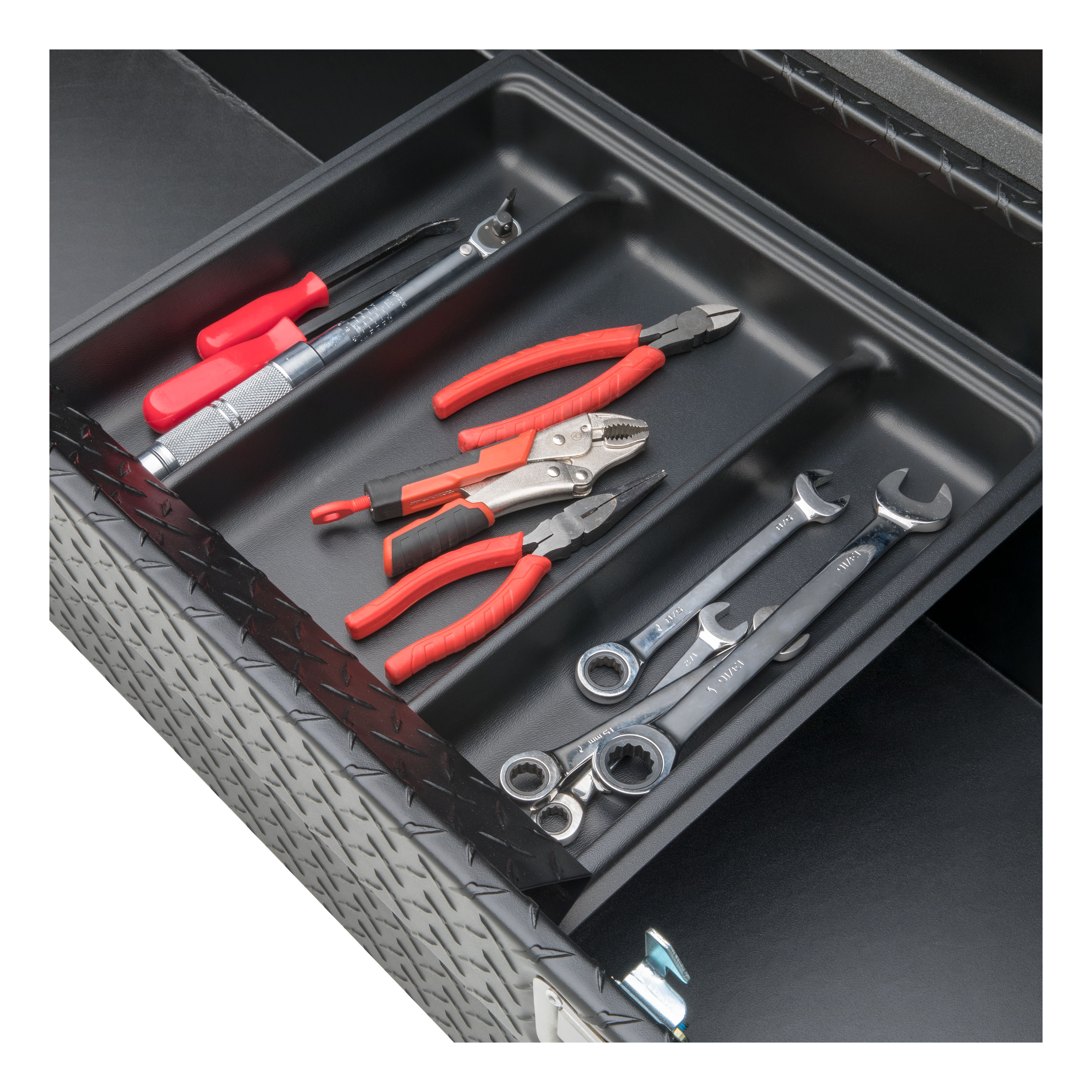 UWS EC50005 63-Inch Matte Black Heavy-Wall Aluminum Angled Truck Tool Box with Low Profile, RigidCore Lid thumbnail 12