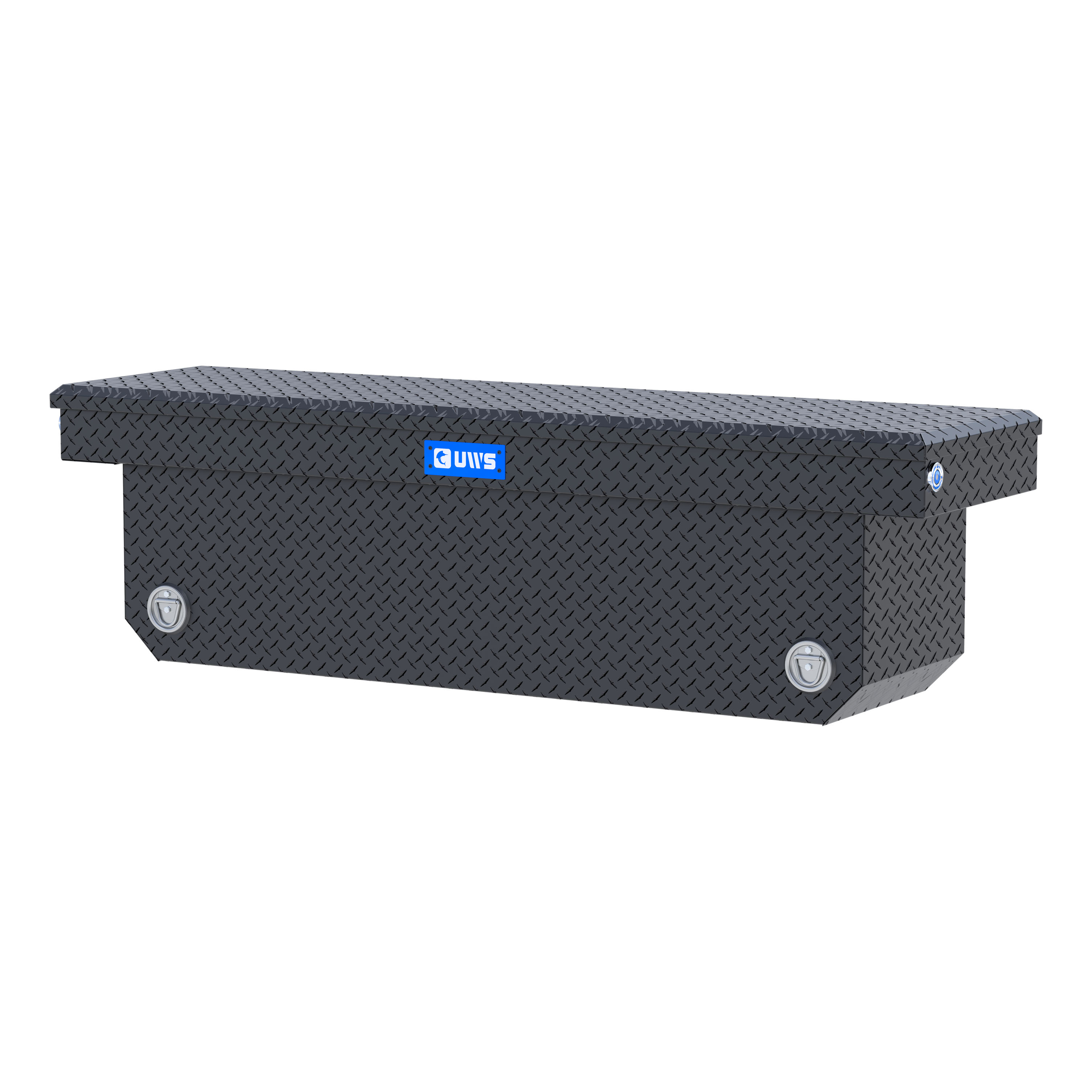 UWS TBSD-72-A-PB-MB Matte Black 72" Deep Angled Push Button Crossover Truck Tool Box thumbnail 2