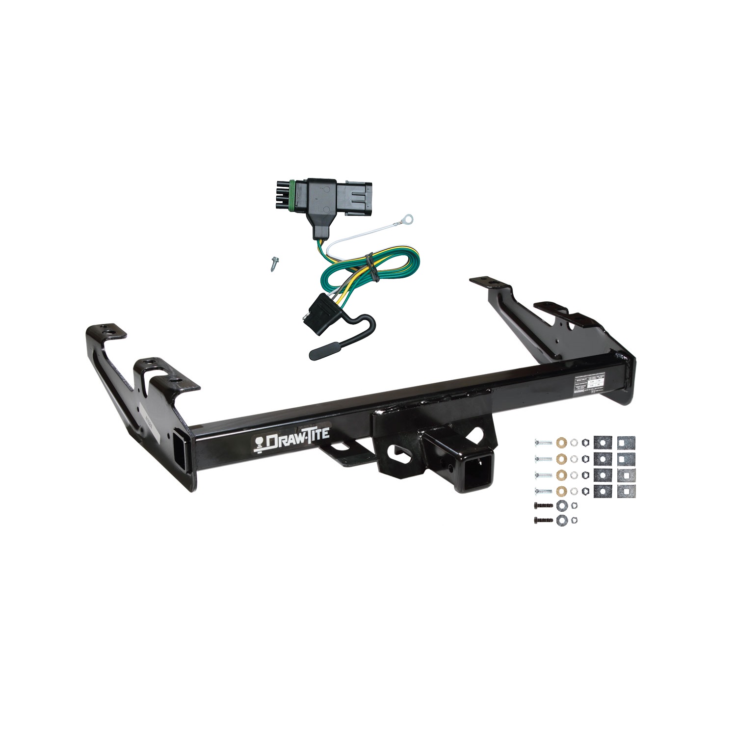 1988-2000 Chevrolet K3500 Regular & Extended Cabs Draw-tite Class 4 Trailer Hitch, 2 Inch Square Receiver Bundle w/ Plug-n-Play T-One Wiring Harness 41524 thumbnail 0