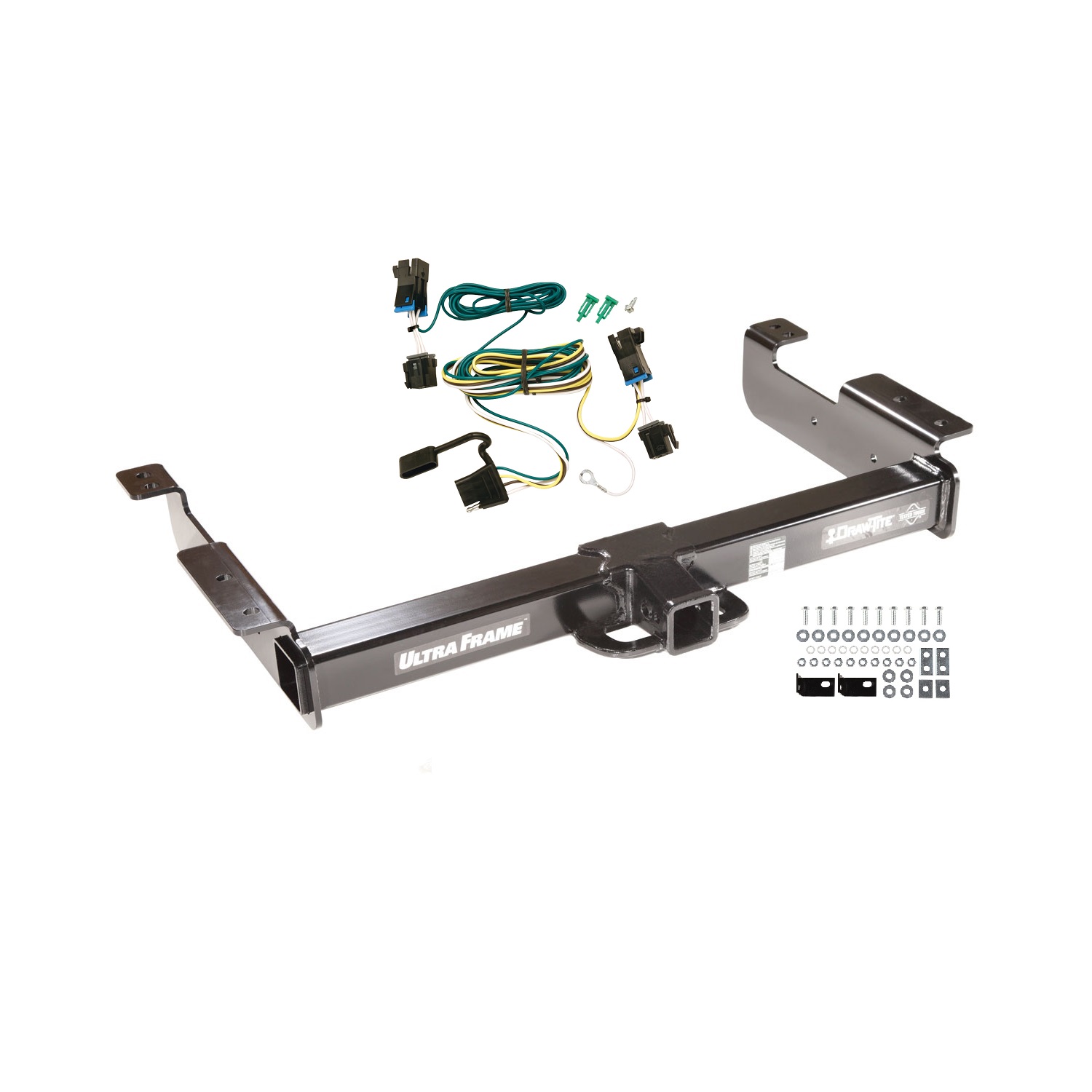 2019-2024 Chevrolet Express 3500 Draw-Tite Class 5 Trailer Hitch, 2 Inch Square Receiver Bundle w/ Plug-n-Play T-One Wiring Harness thumbnail 0