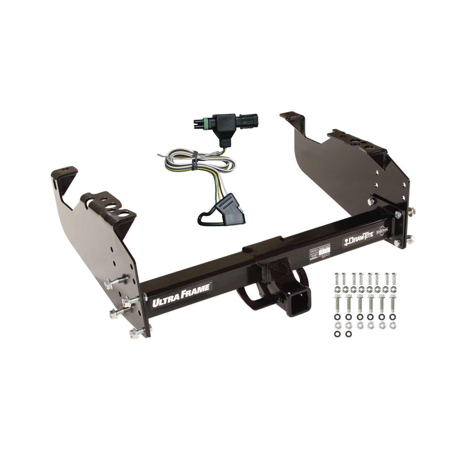 1988-1991 Chevrolet K3500 Crew Cab Draw-tite Class 5 Trailer Hitch, 2 Inch Square Receiver Bundle w/ Plug-n-Play T-One Wiring Harness 41947 thumbnail 0
