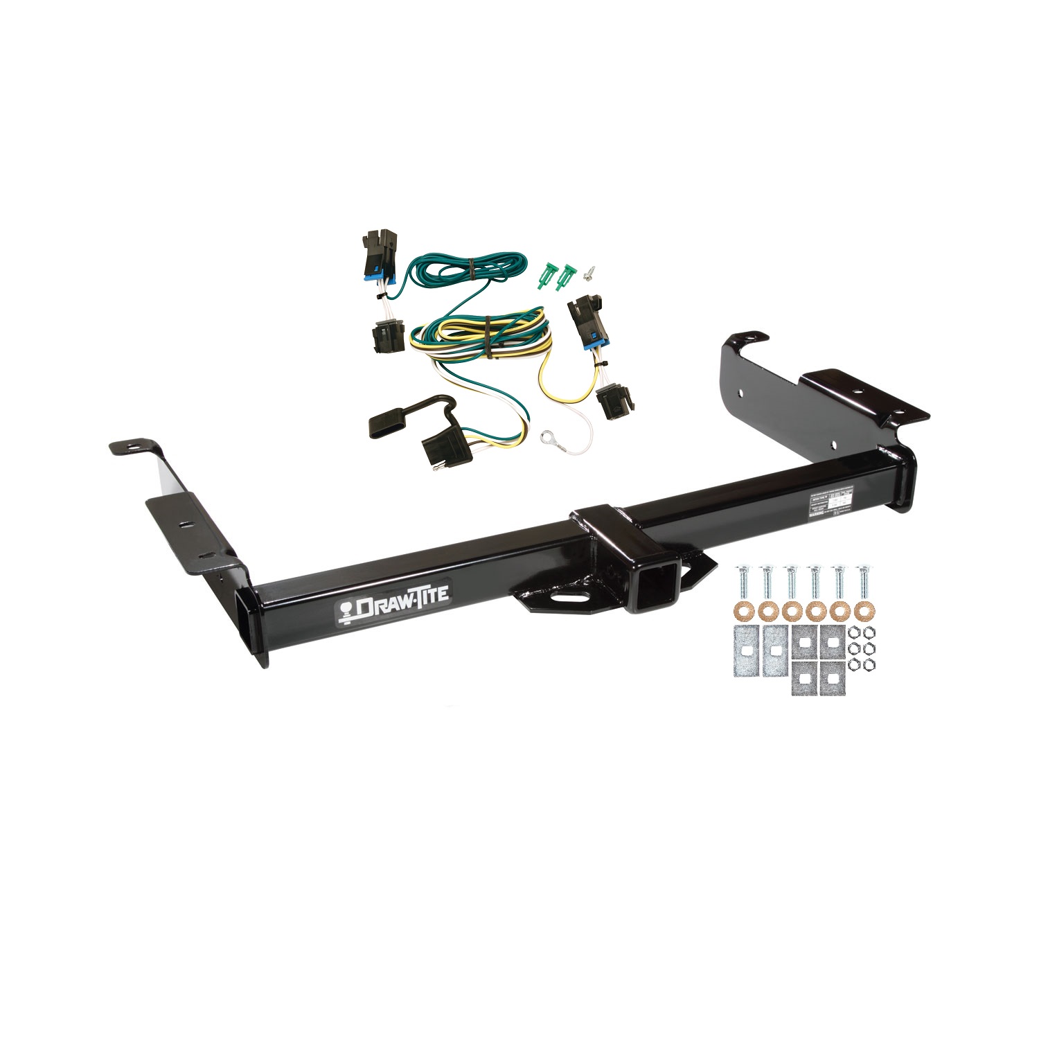 2004-2018 Chevrolet Express 3500 Draw-tite Class 3 Trailer Hitch, 2 Inch Square Receiver Bundle w/ Plug-n-Play T-One Wiring Harness