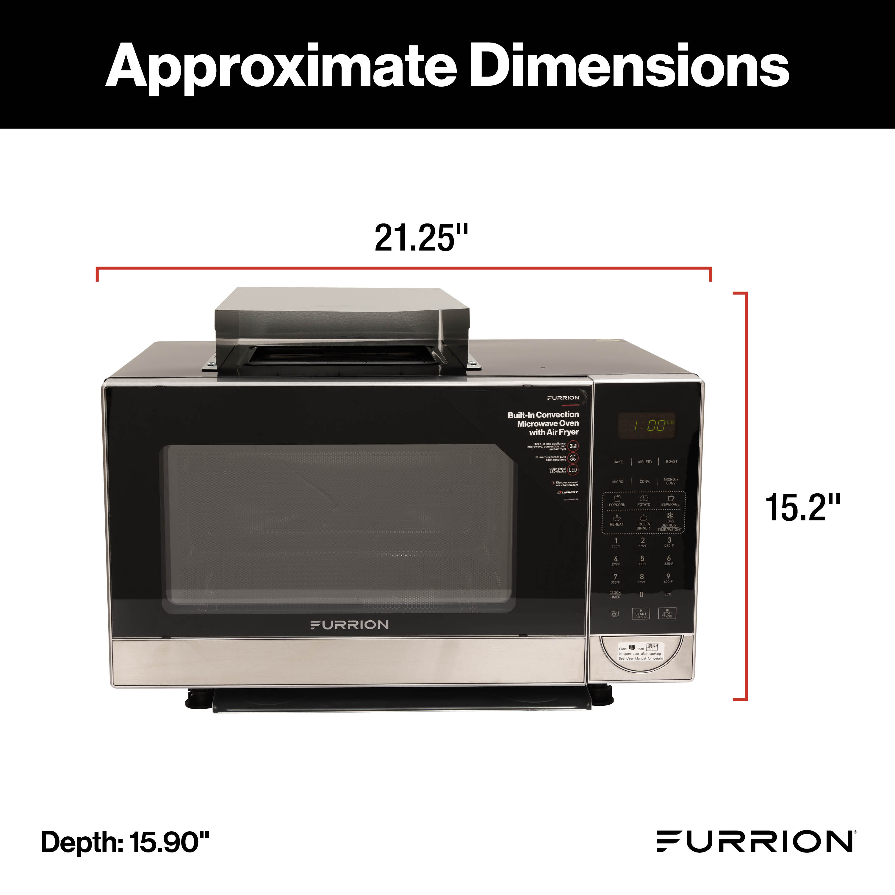 Furrion 1.1 cu. ft. Microwave Oven with Built-In Air Fryer - Stainless Steel #2023056310 thumbnail 1