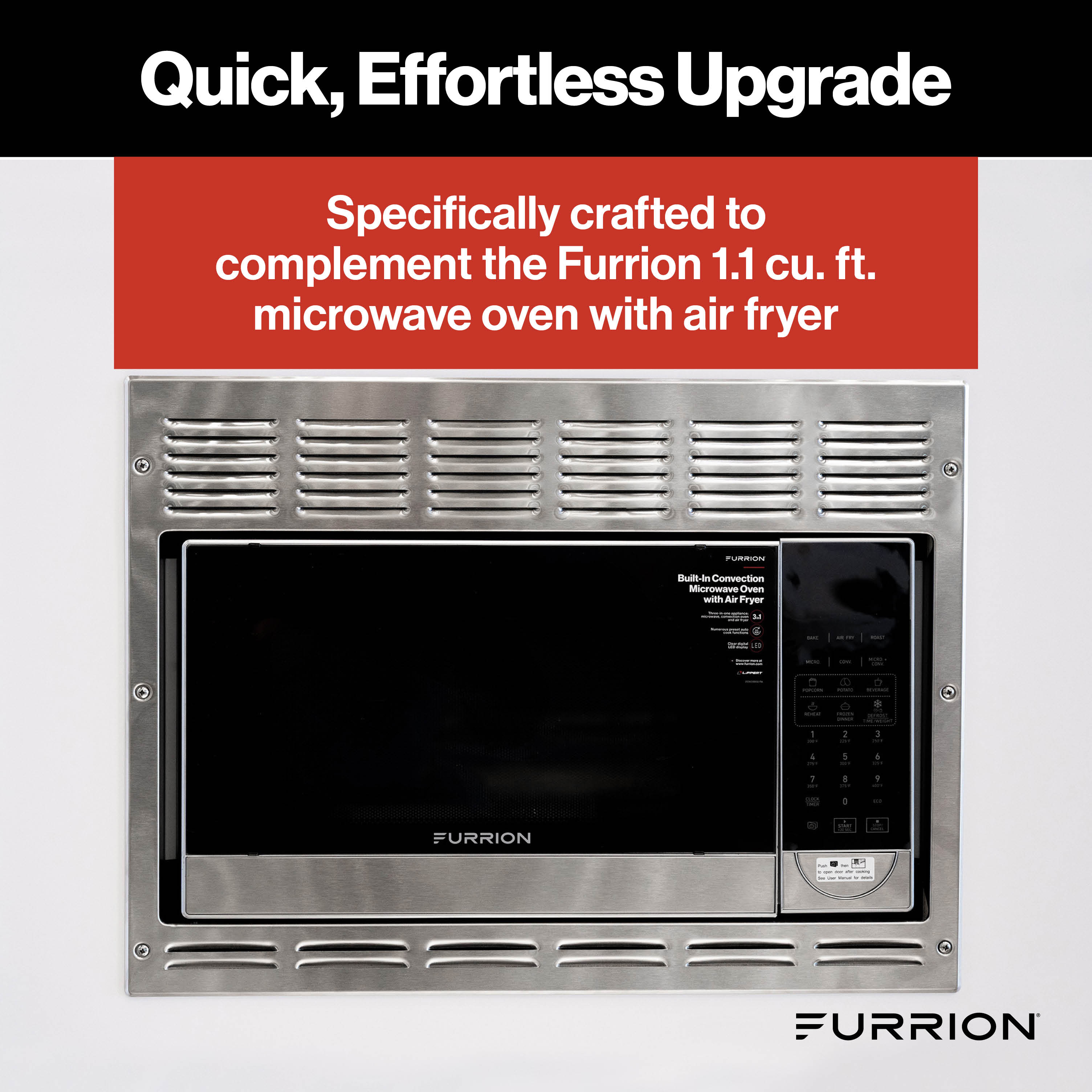 Furrion Trim Kit for 1.1 cu. ft. Microwave Oven with Built-in Air Fryer - Stainless Steel #2024001708 thumbnail 5