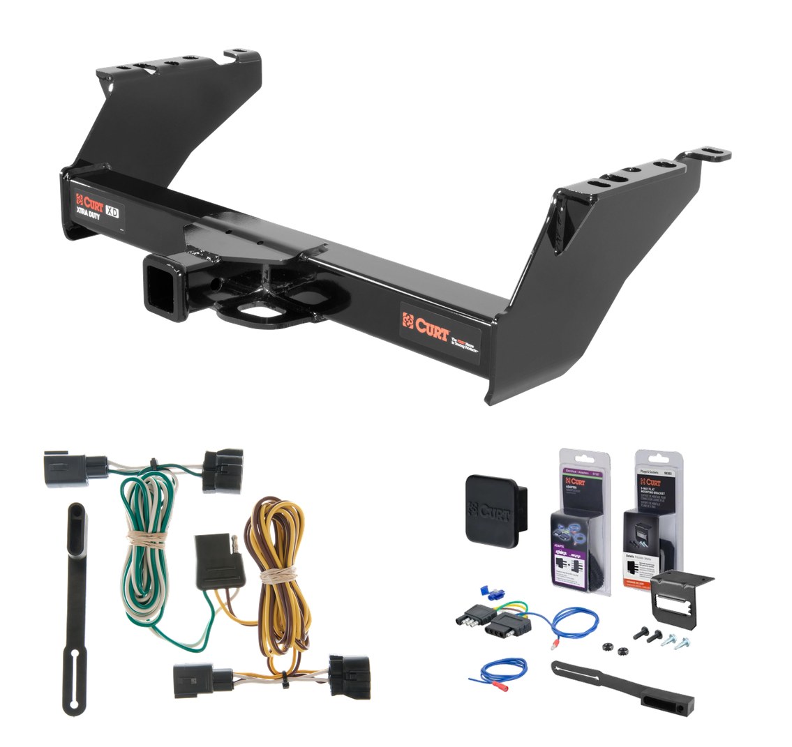 1968 - 1999 Dodge Ram 2500 Excluding roll pan bumper Curt 2" Class 5 Trailer Tow Hitch + 5-Flat Wiring Kit Tow Boat/Utility Trailer with Surge Brakes 15300 thumbnail 0